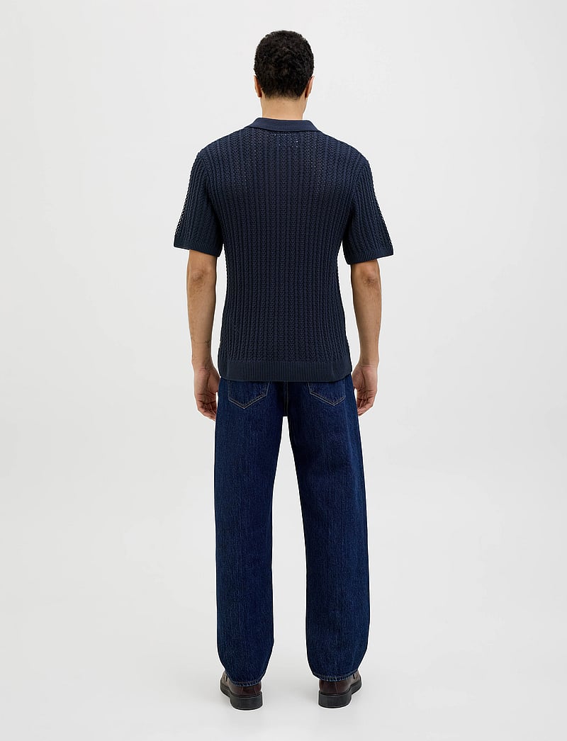 Jack & Jones - JPRCCJOEL KNIT POLO SS SN - adīti polo krekli ar garām piedurknēm - night sky - 2