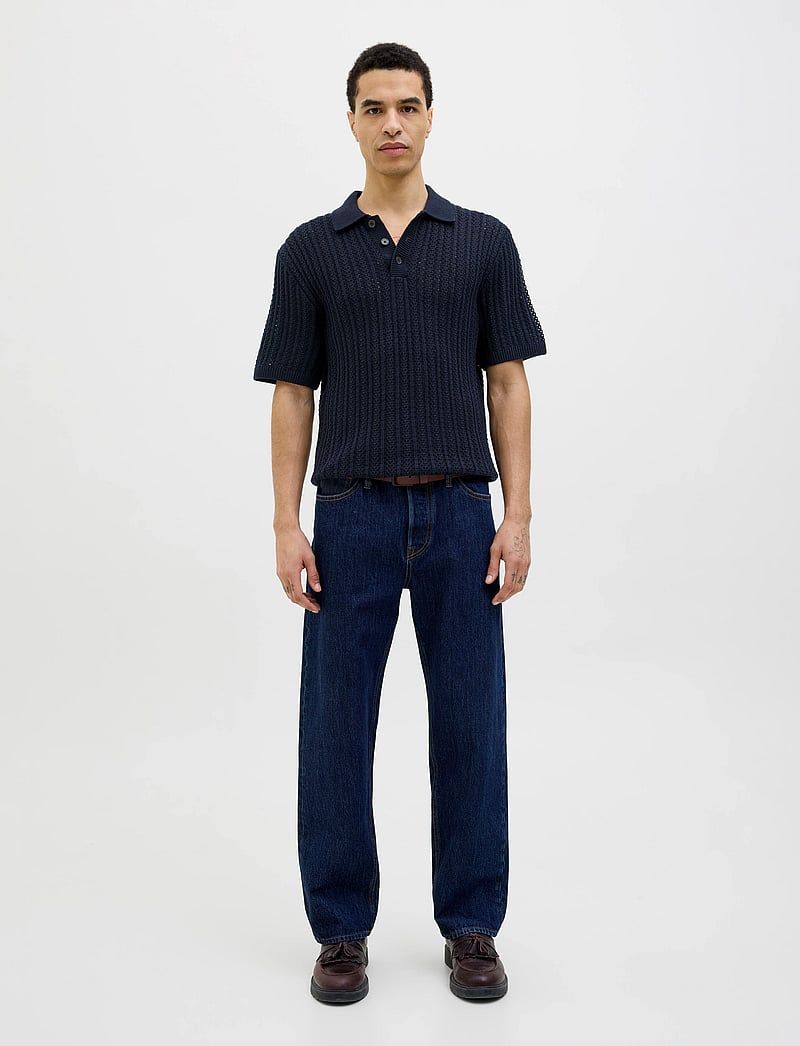 Jack & Jones - JPRCCJOEL KNIT POLO SS SN - adīti polo krekli ar garām piedurknēm - night sky - 4