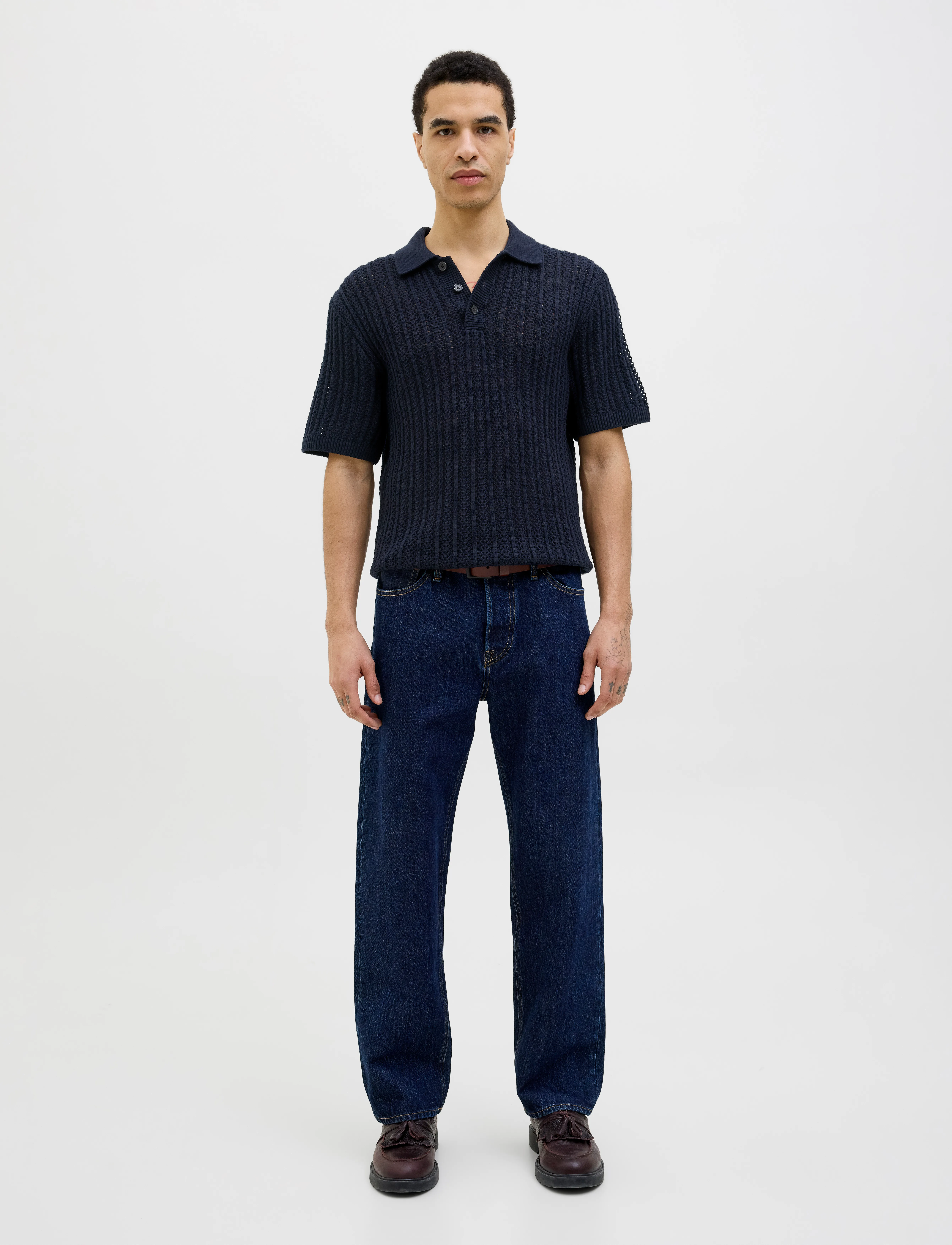 Jack & Jones - JPRCCJOEL KNIT POLO SS SN - gestrickte polohemden - night sky - 4
