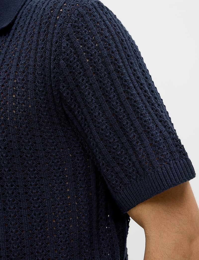 Jack & Jones - JPRCCJOEL KNIT POLO SS SN - adīti polo krekli ar garām piedurknēm - night sky - 5