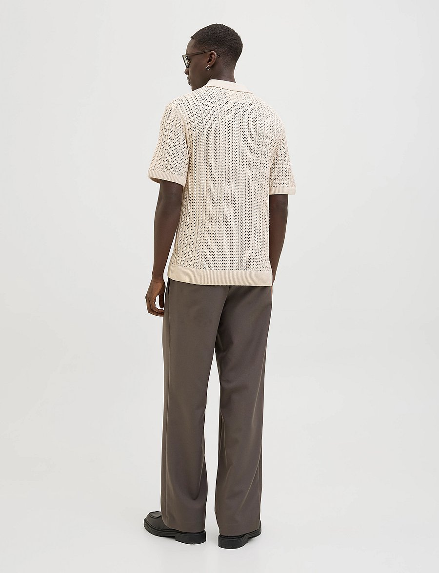 Jack & Jones - JPRCCJOEL KNIT POLO SS SN - gestrickte polohemden - whitecap gray - 2