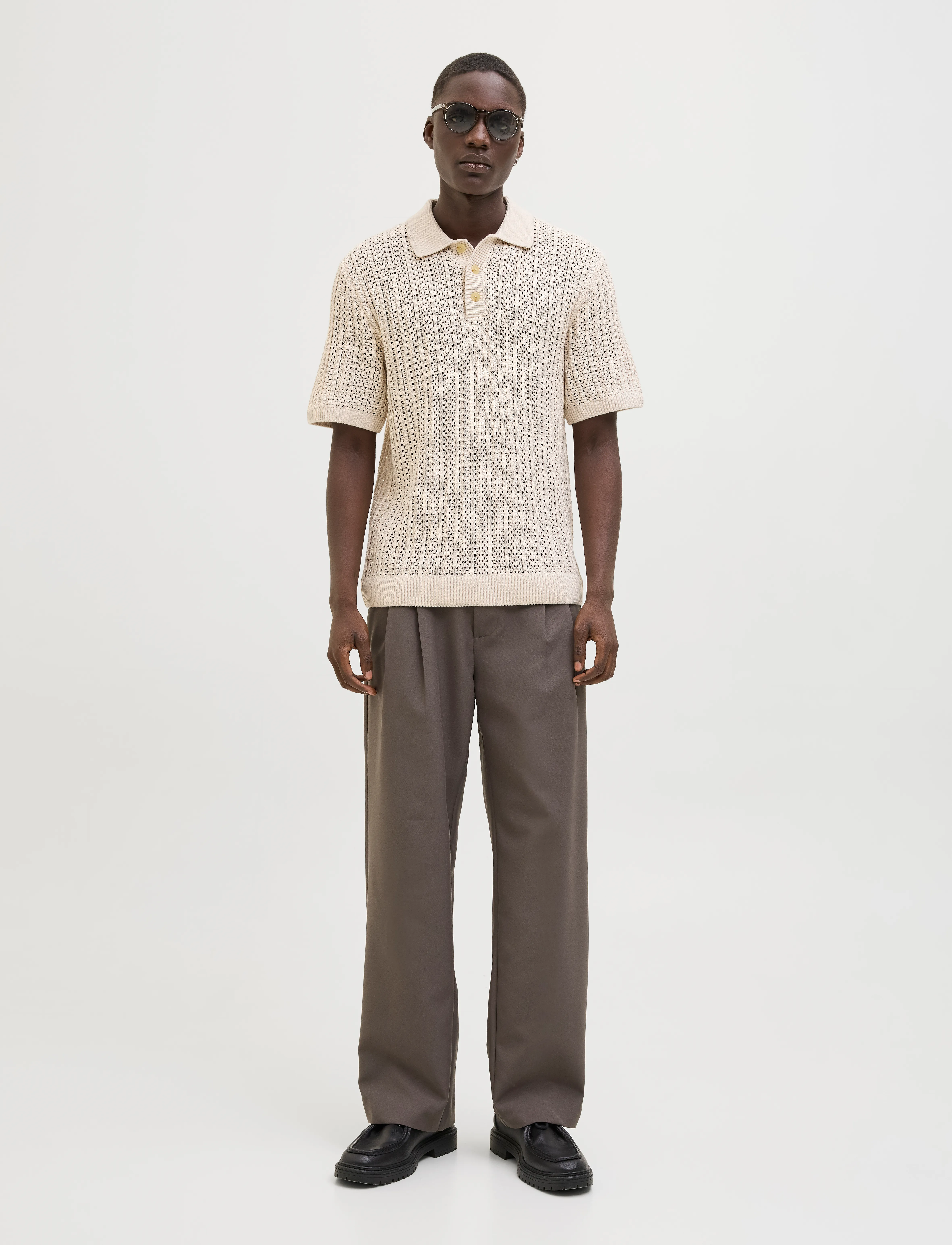 Jack & Jones - JPRCCJOEL KNIT POLO SS SN - polostrik - whitecap gray - 3