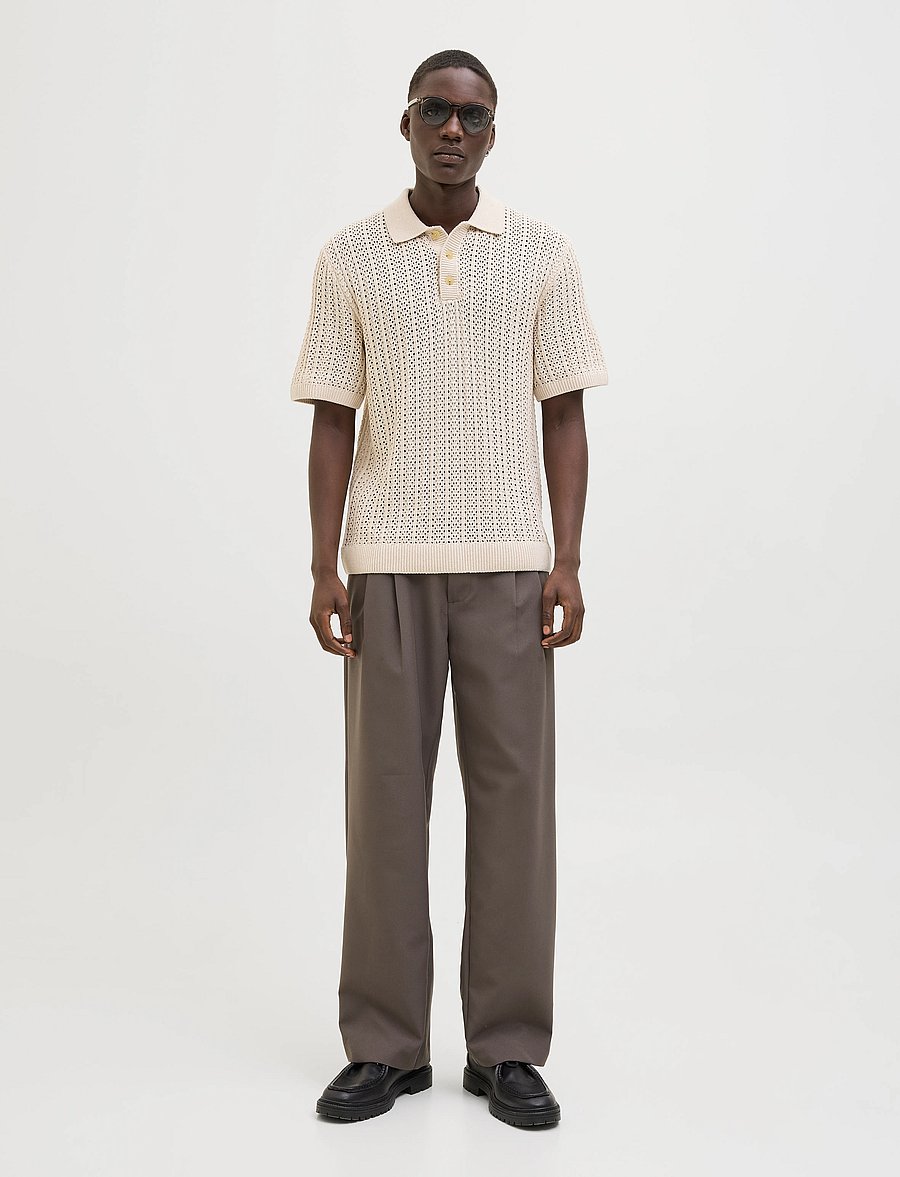 Jack & Jones - JPRCCJOEL KNIT POLO SS SN - gestrickte polohemden - whitecap gray - 3