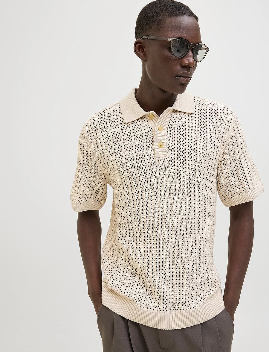 Jack & Jones - JPRCCJOEL KNIT POLO SS SN - gestrickte polohemden - whitecap gray - 4