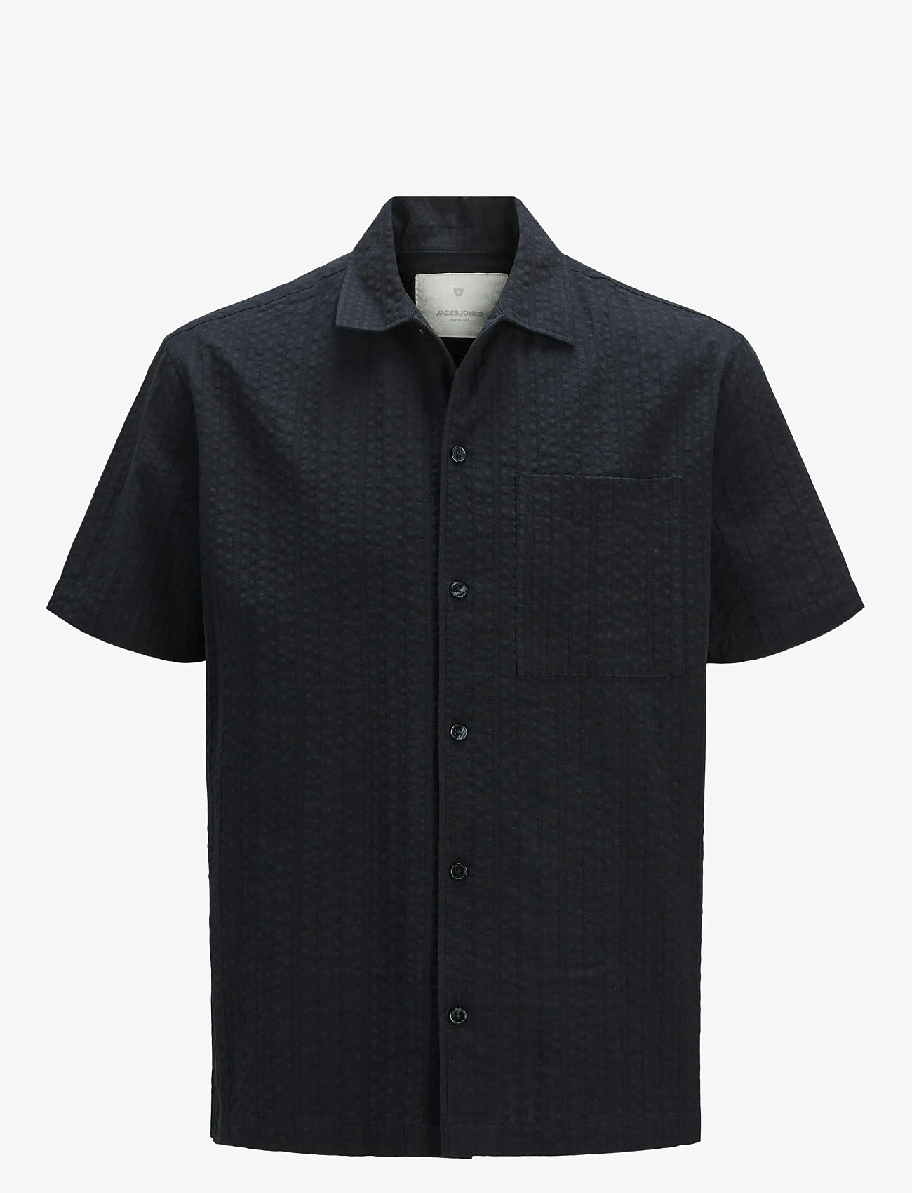 Jack & Jones - JPRCCEASTON SEERSUCKER S/S SHIRT LN - leinenhemden - black beauty - 1