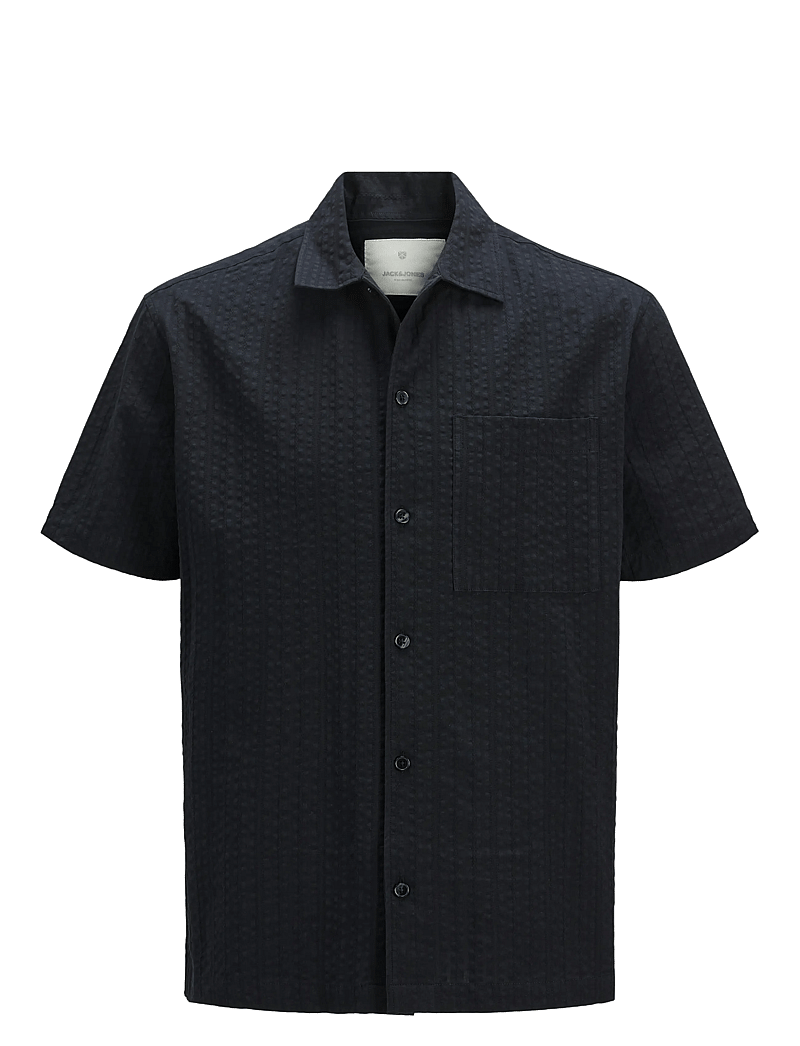 Jack & Jones - JPRCCEASTON SEERSUCKER S/S SHIRT LN - leinenhemden - black beauty - 1