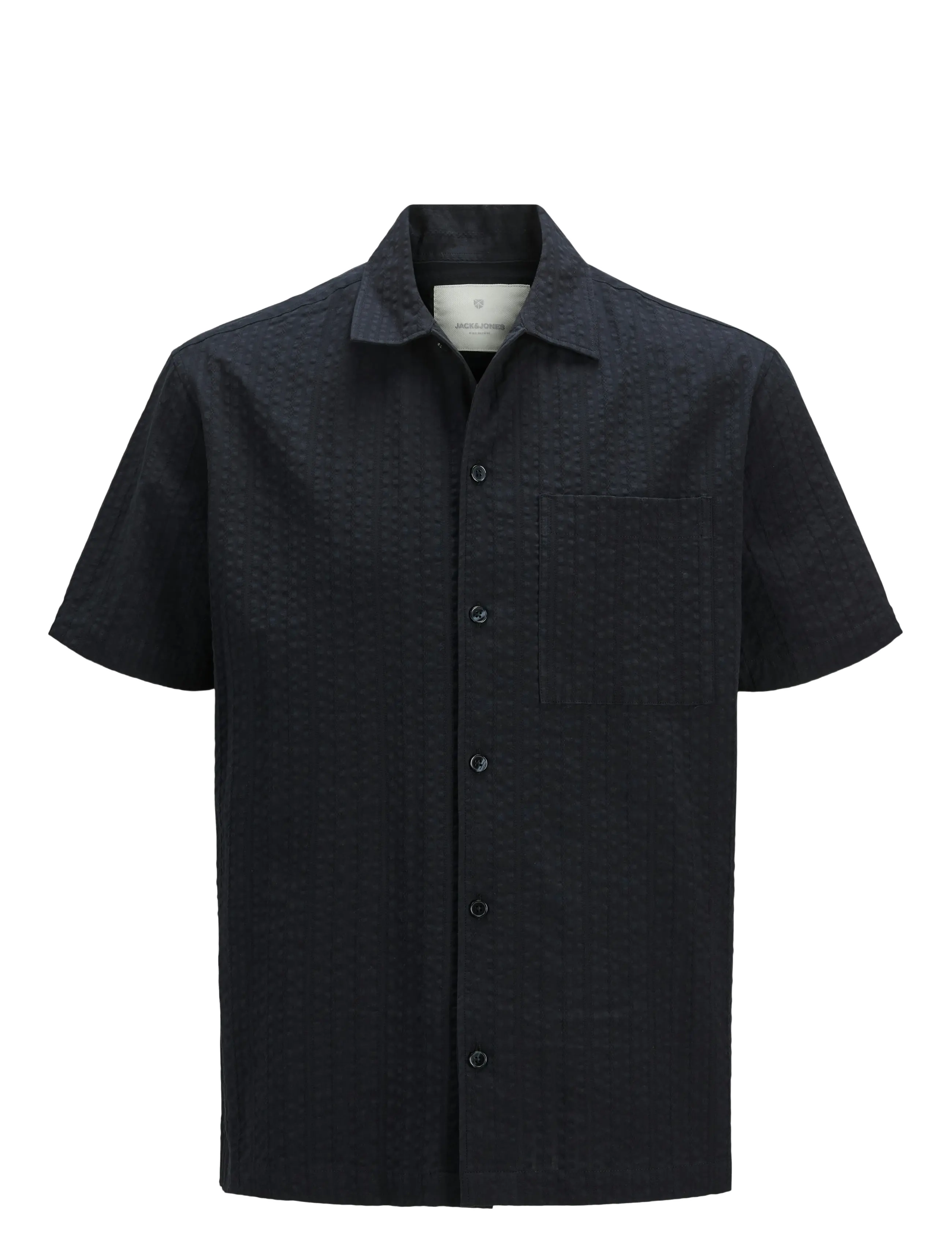 Jack & Jones JPRCCEASTON SEERSUCKER S/S SHIRT LN - Skjortor och T-shirts - BLACK BEAUTY / black