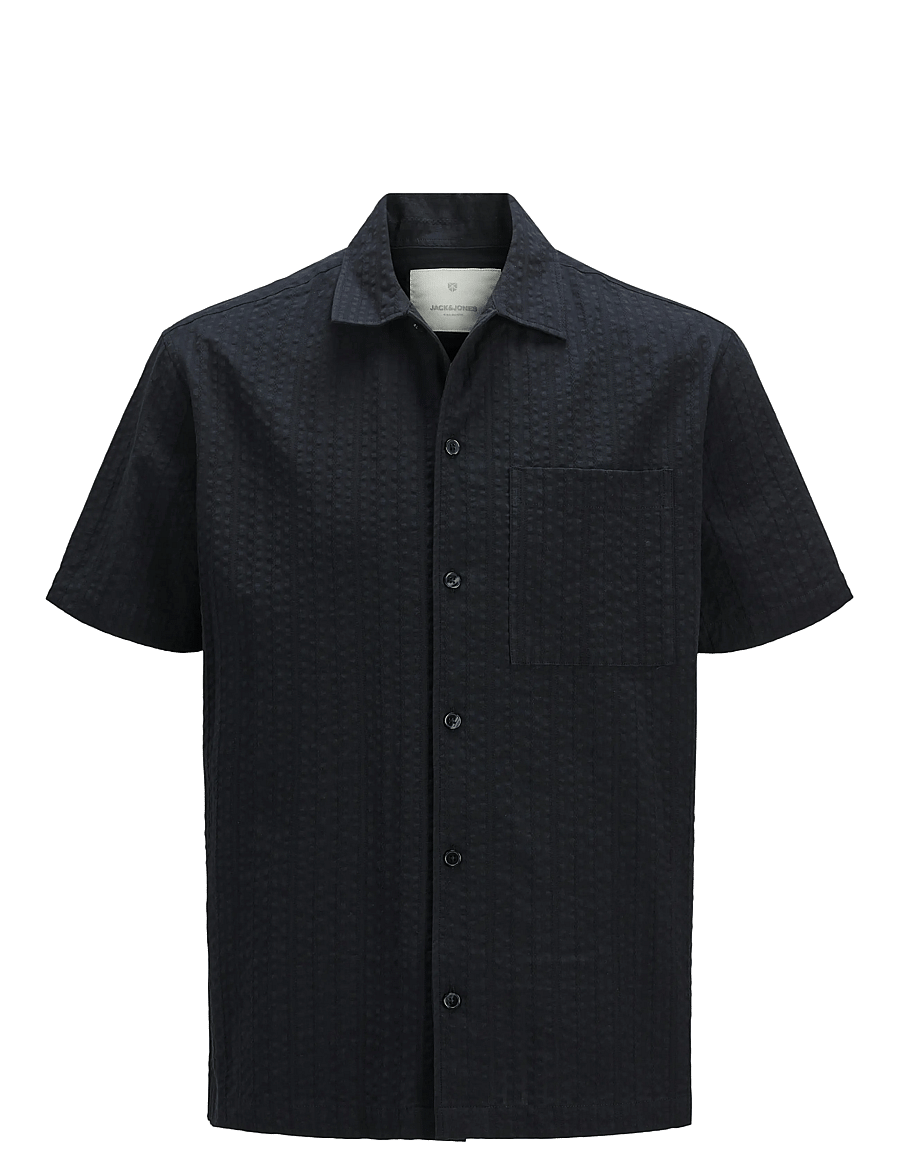 Jack & Jones - JPRCCEASTON SEERSUCKER S/S SHIRT LN - chemises de lin - black beauty - 1