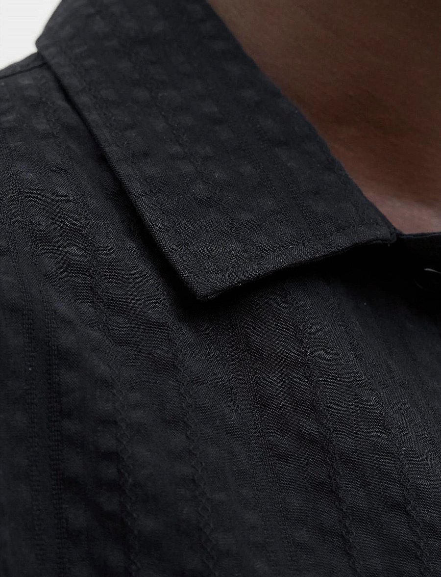 Jack & Jones - JPRCCEASTON SEERSUCKER S/S SHIRT LN - chemises de lin - black beauty - 2