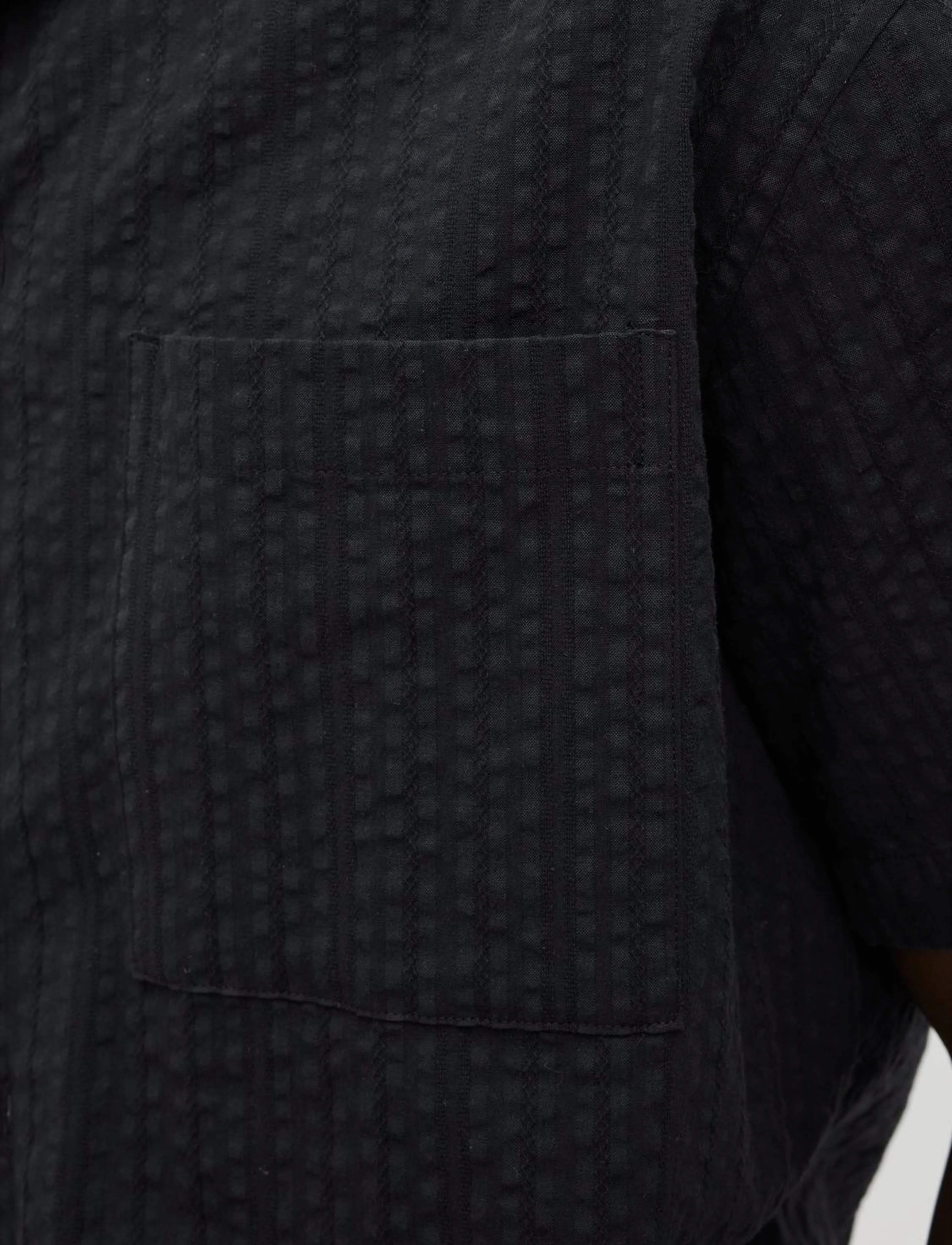 Jack & Jones - JPRCCEASTON SEERSUCKER S/S SHIRT LN - hørskjorter - black beauty - 3