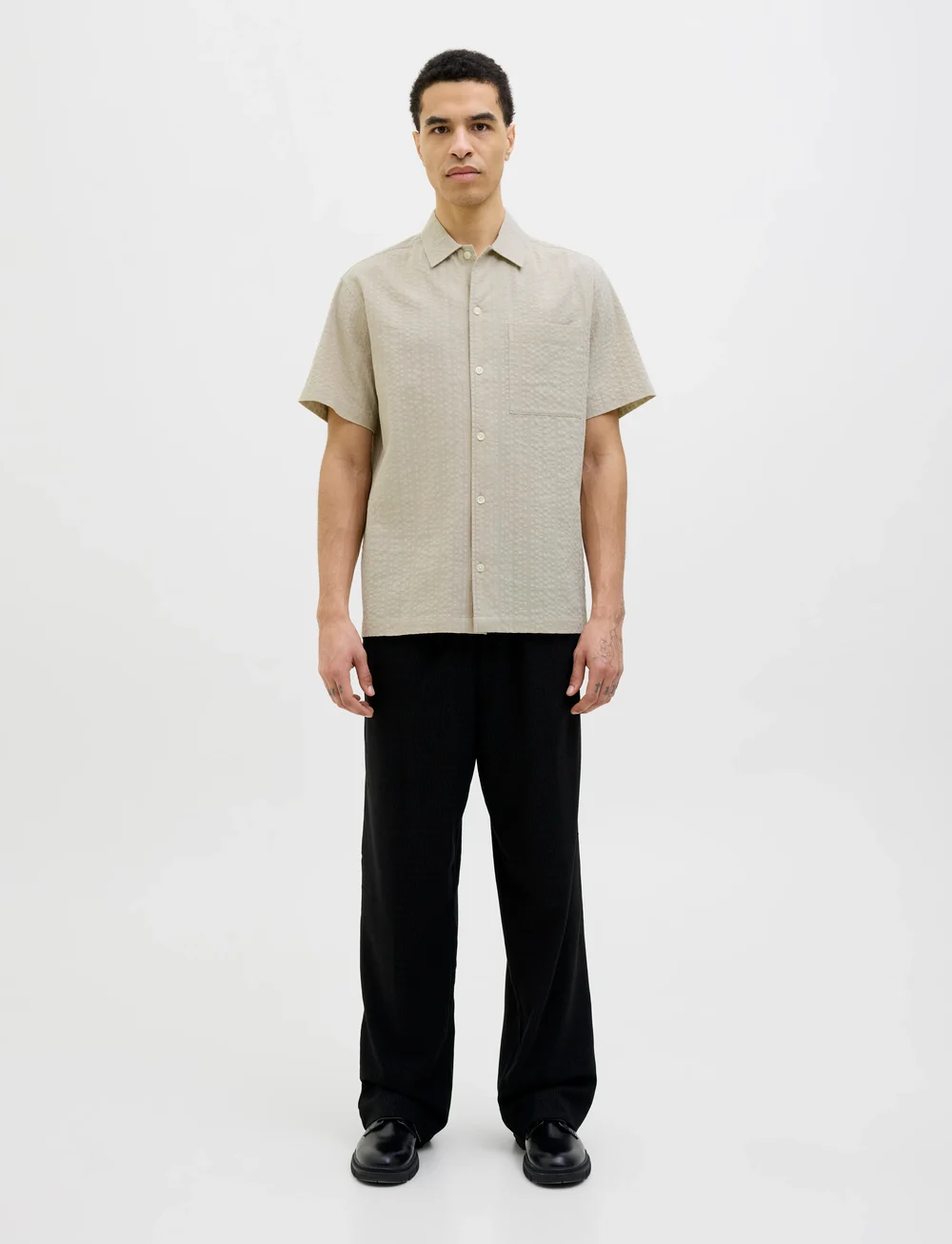 Jack & Jones - JPRCCEASTON SEERSUCKER S/S SHIRT LN - linen shirts - silver lining - 3