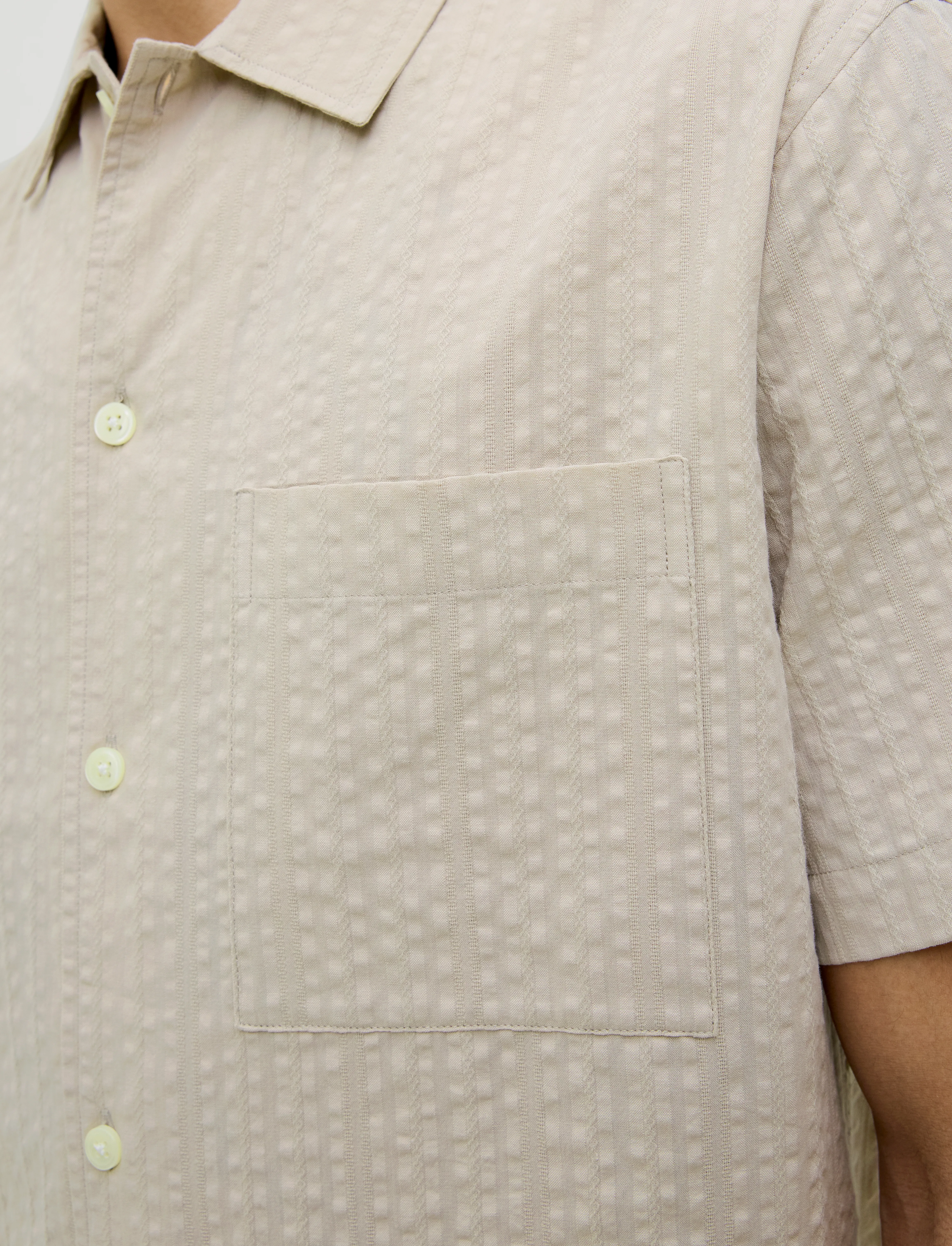 Jack & Jones - JPRCCEASTON SEERSUCKER S/S SHIRT LN - chemises de lin - silver lining - 4