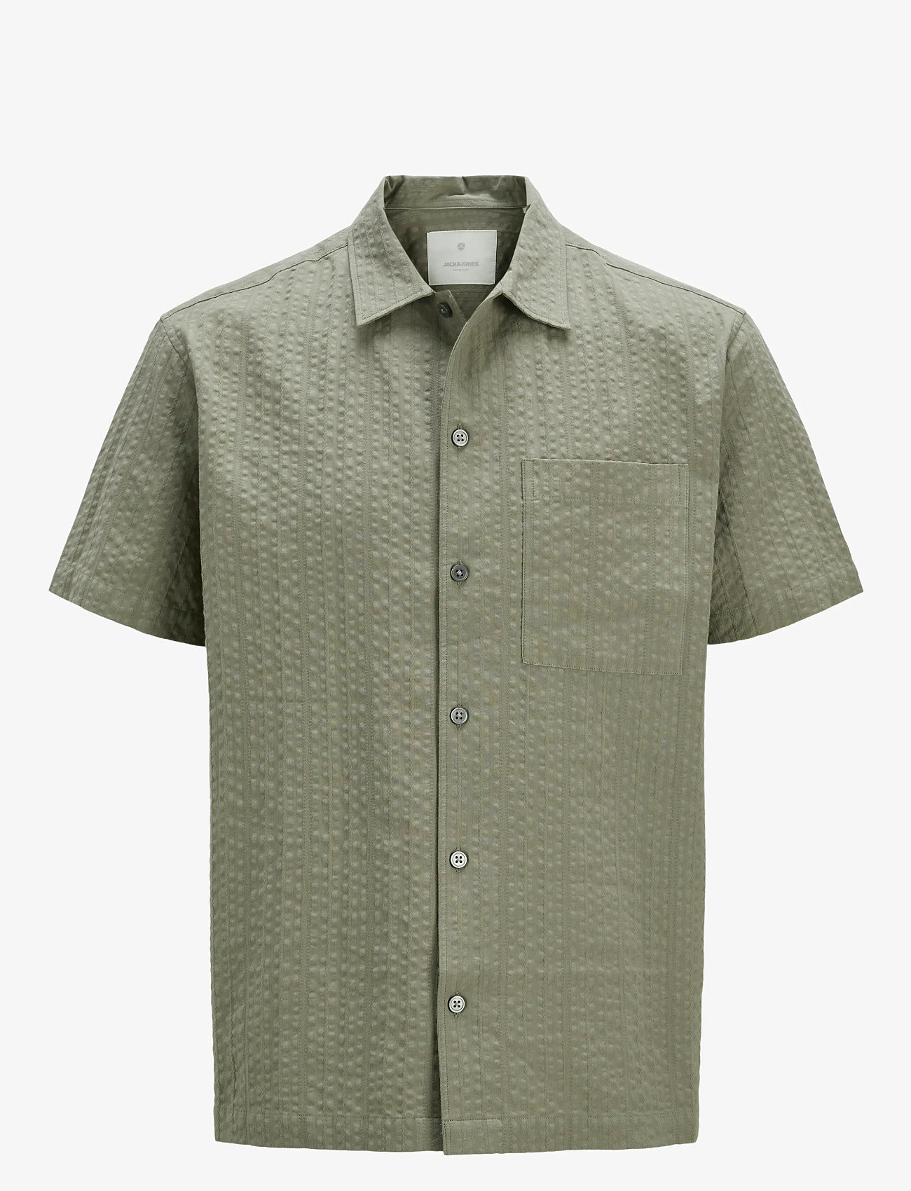Jack & Jones - JPRCCEASTON SEERSUCKER S/S SHIRT LN - linneskjortor - vetiver - 1