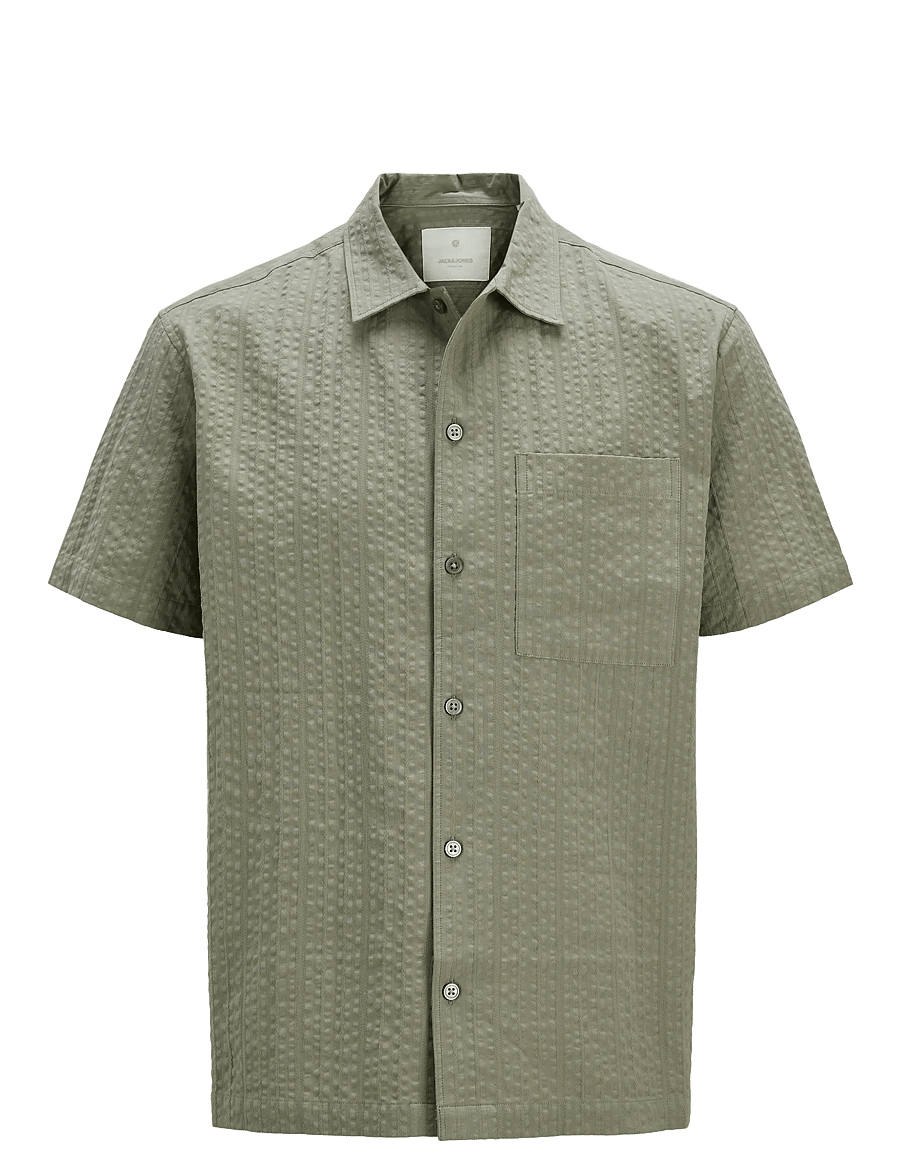 Jack & Jones - JPRCCEASTON SEERSUCKER S/S SHIRT LN - leinenhemden - vetiver - 1