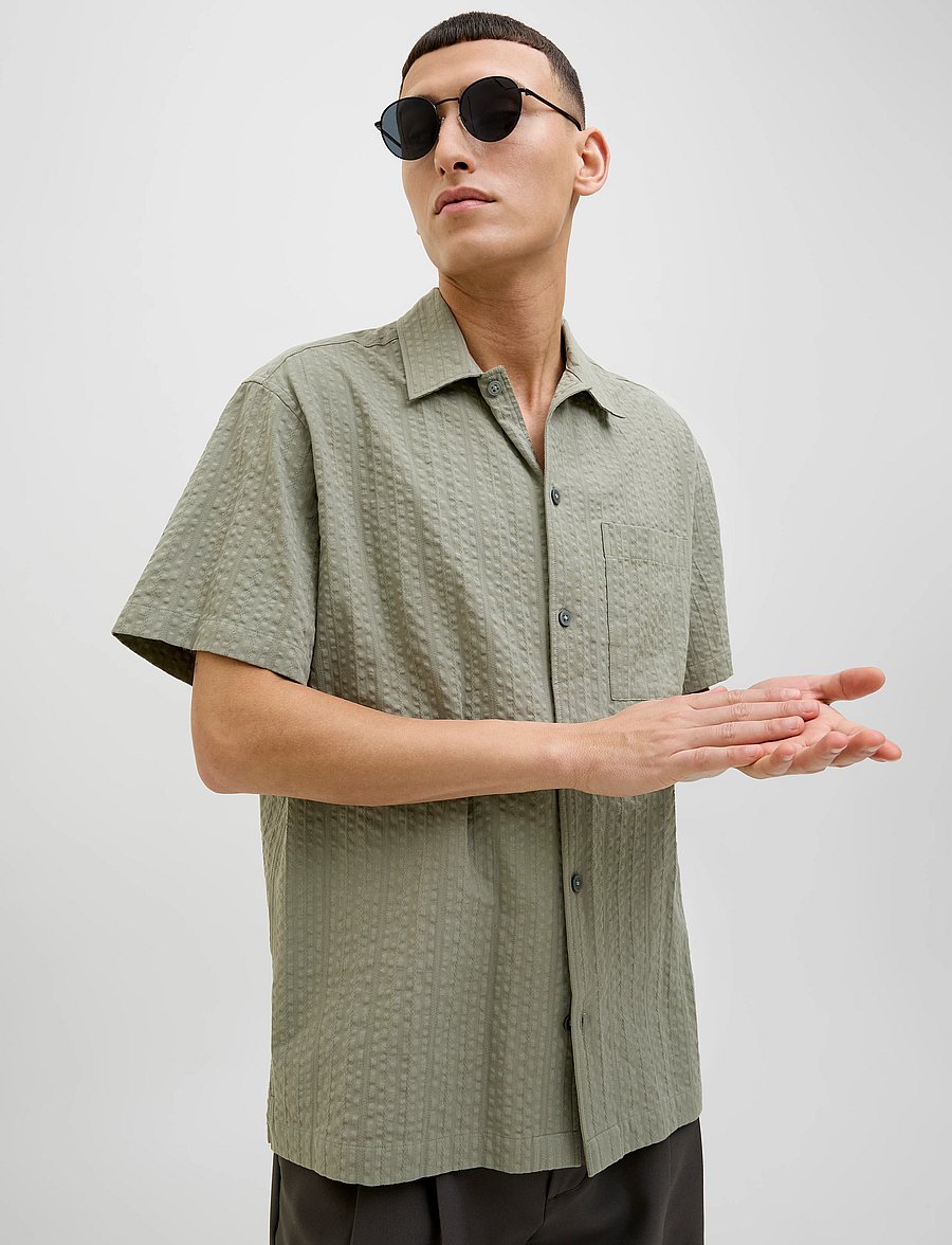 Jack & Jones - JPRCCEASTON SEERSUCKER S/S SHIRT LN - leinenhemden - vetiver - 5