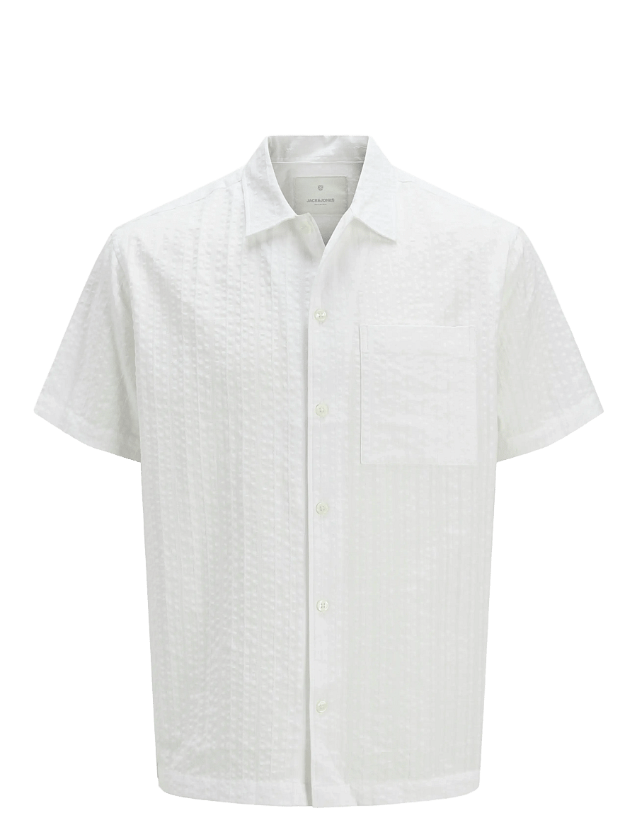 Jack & Jones - JPRCCEASTON SEERSUCKER S/S SHIRT LN - lininiai marškiniai - white - 1
