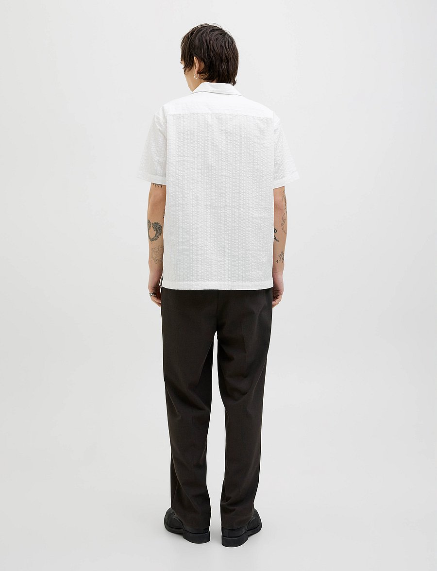 Jack & Jones - JPRCCEASTON SEERSUCKER S/S SHIRT LN - lininiai marškiniai - white - 2