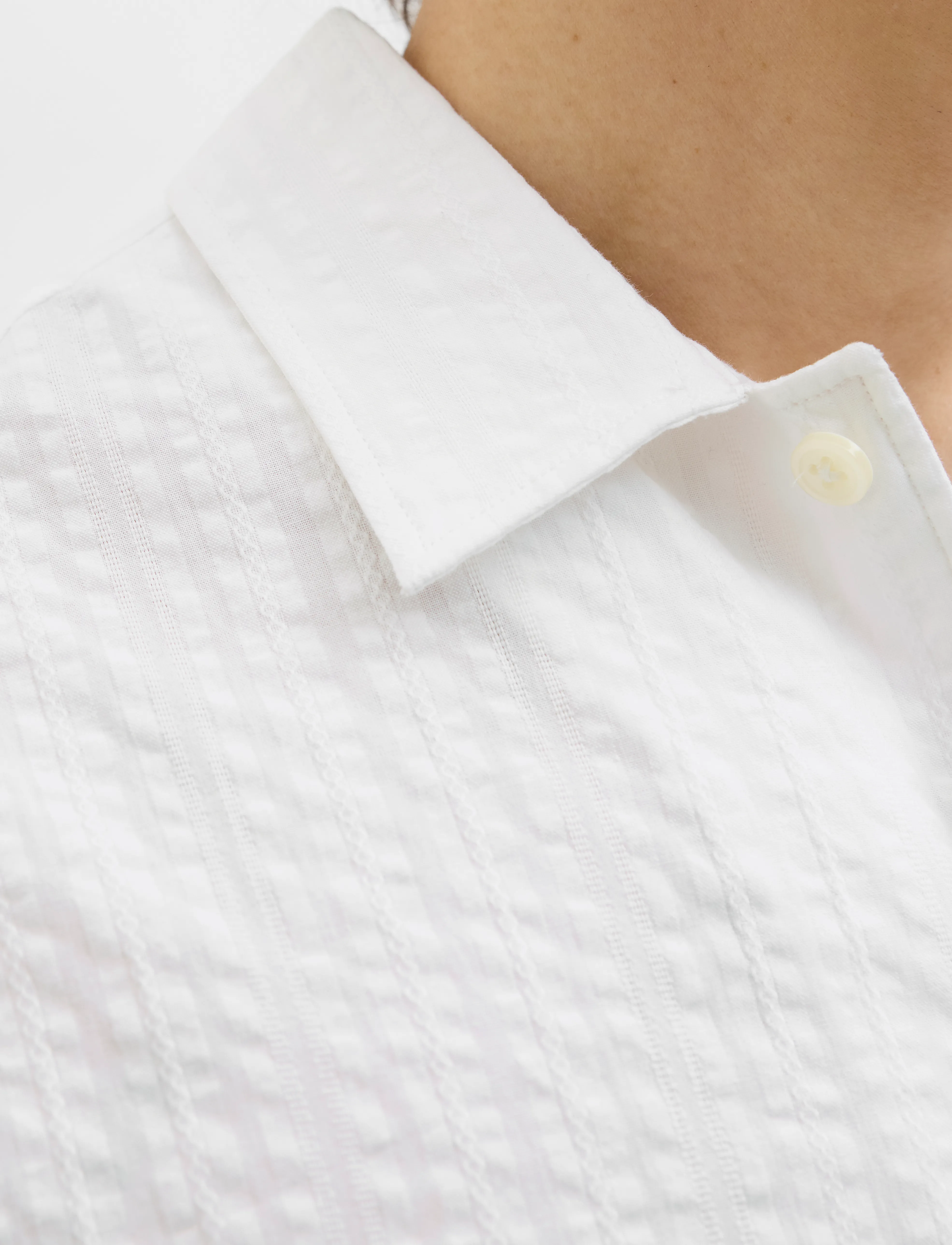 Jack & Jones - JPRCCEASTON SEERSUCKER S/S SHIRT LN - lininiai marškiniai - white - 5