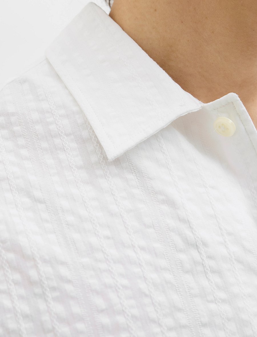 Jack & Jones - JPRCCEASTON SEERSUCKER S/S SHIRT LN - lininiai marškiniai - white - 5
