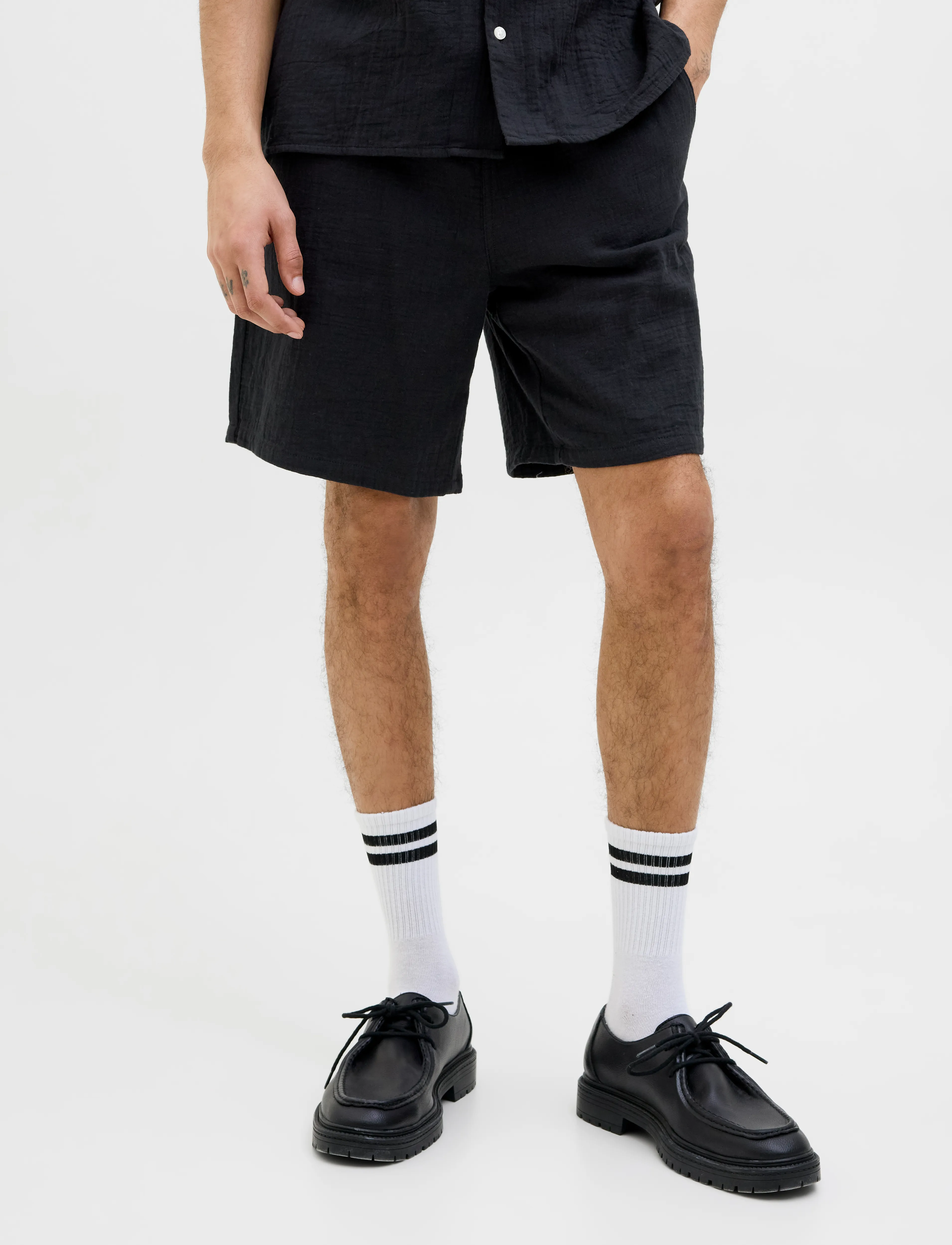 Jack & Jones JPSTJAIDEN PATRAS JOGGER SHORT SRT - Kollektionen - BLACK / black