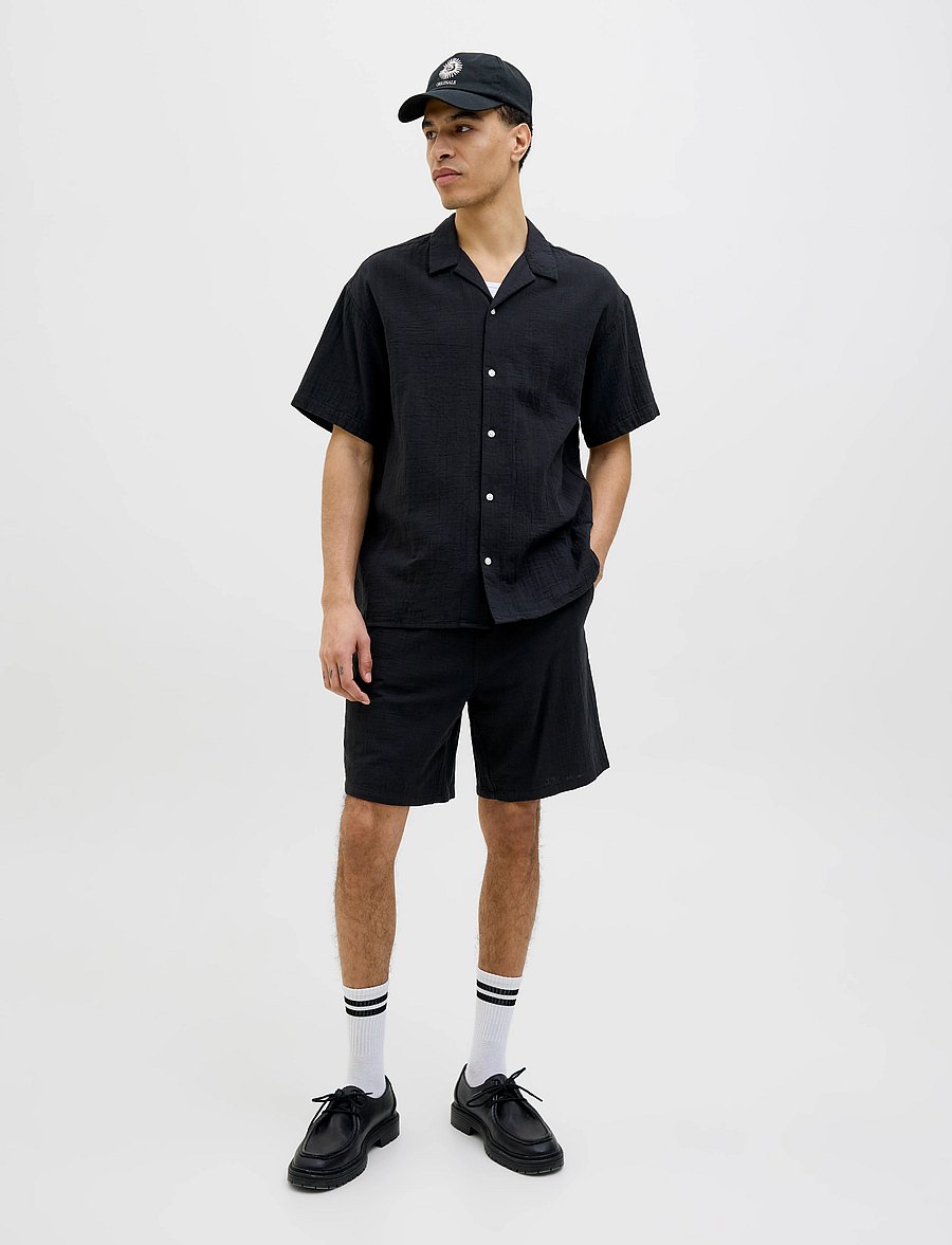 Jack & Jones - JPSTJAIDEN PATRAS JOGGER SHORT SRT - kasdienio stiliaus šortai - black - 5