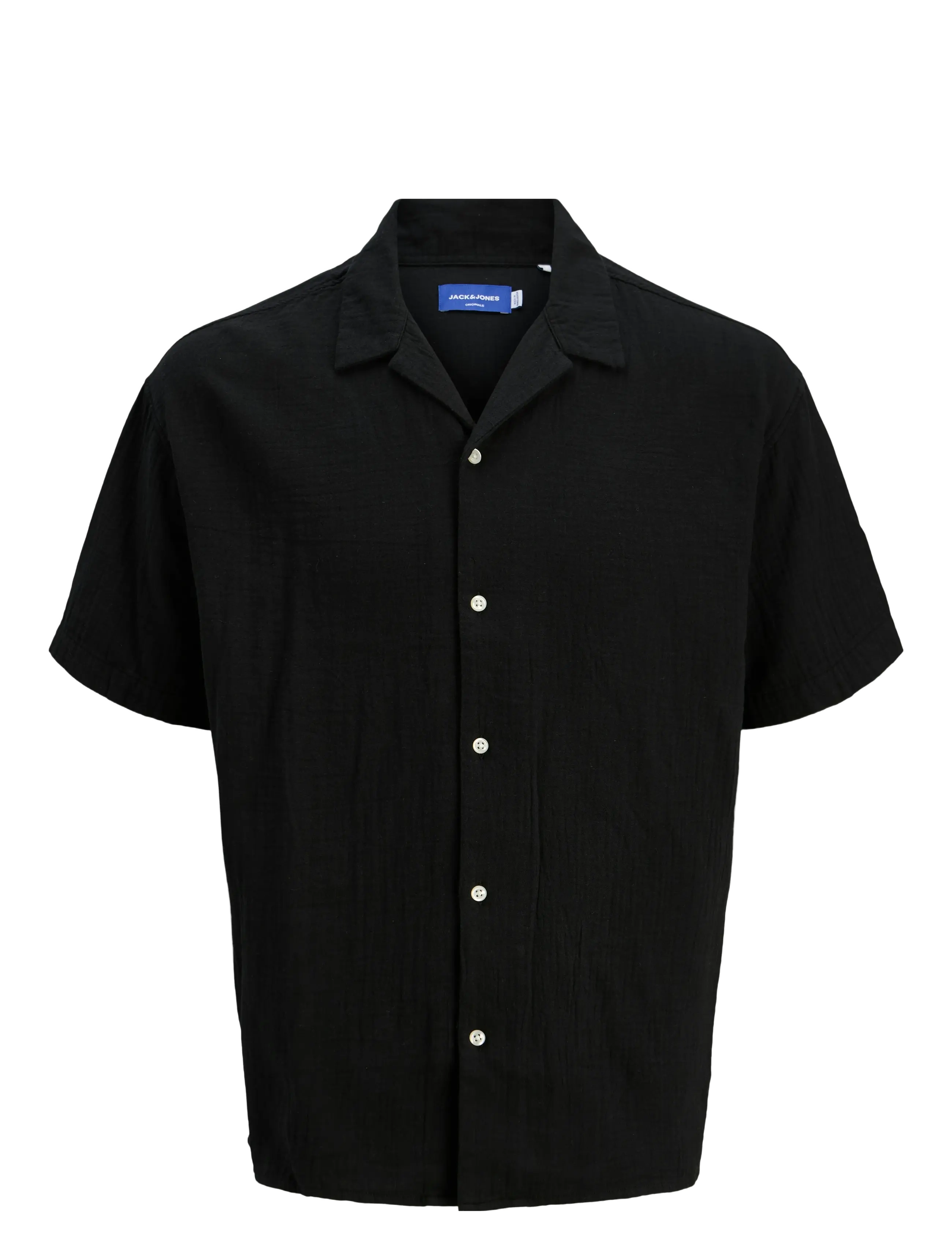 JACK & JONES Joreaster Patras Resort Shirt Ss Ln Schwarz - M - Herren