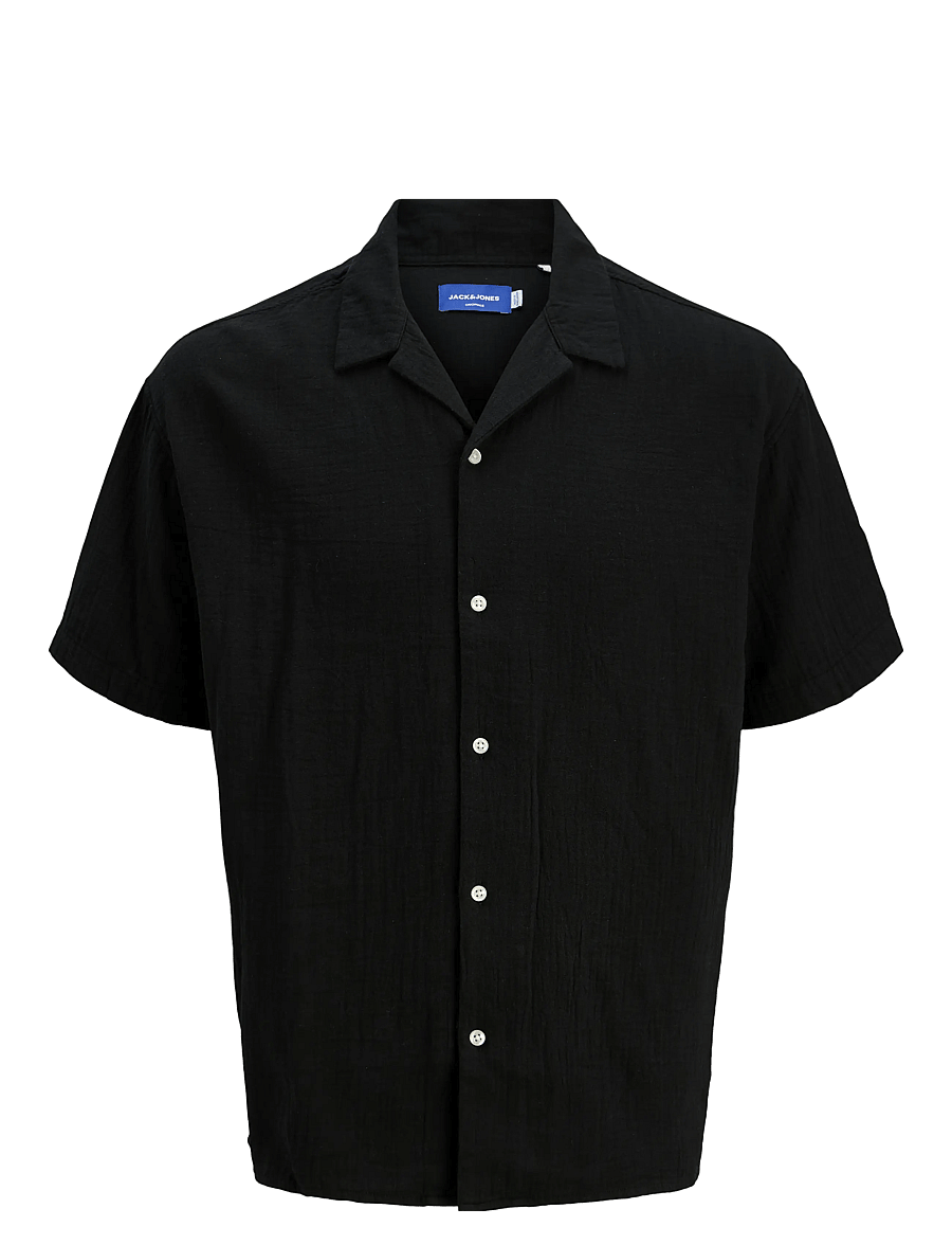 Jack & Jones - JOREASTER PATRAS RESORT SHIRT SS LN - chemises à manches courtes - black - 1