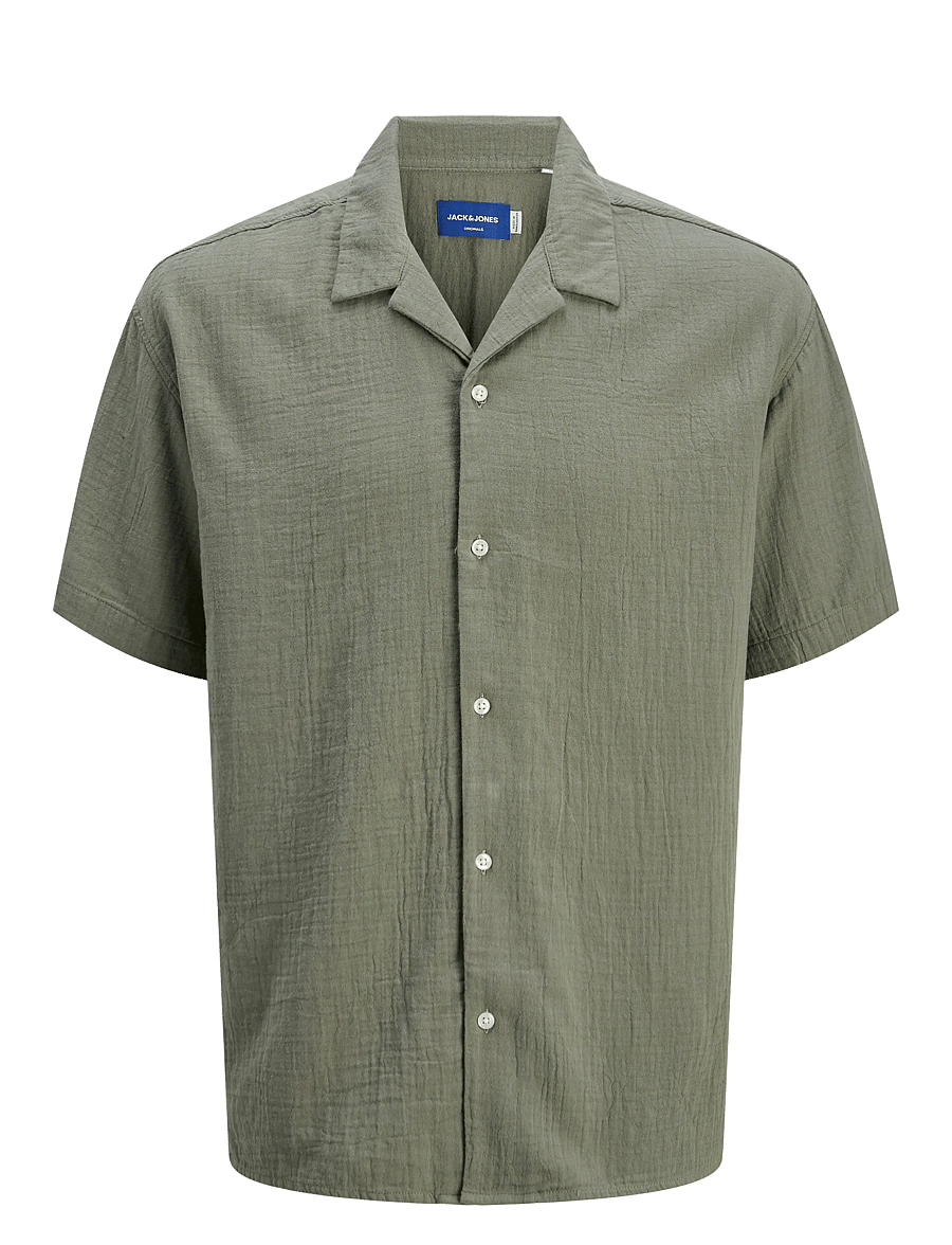 Jack & Jones - JOREASTER PATRAS RESORT SHIRT SS LN - kortærmede skjorter - mulled basil - 1
