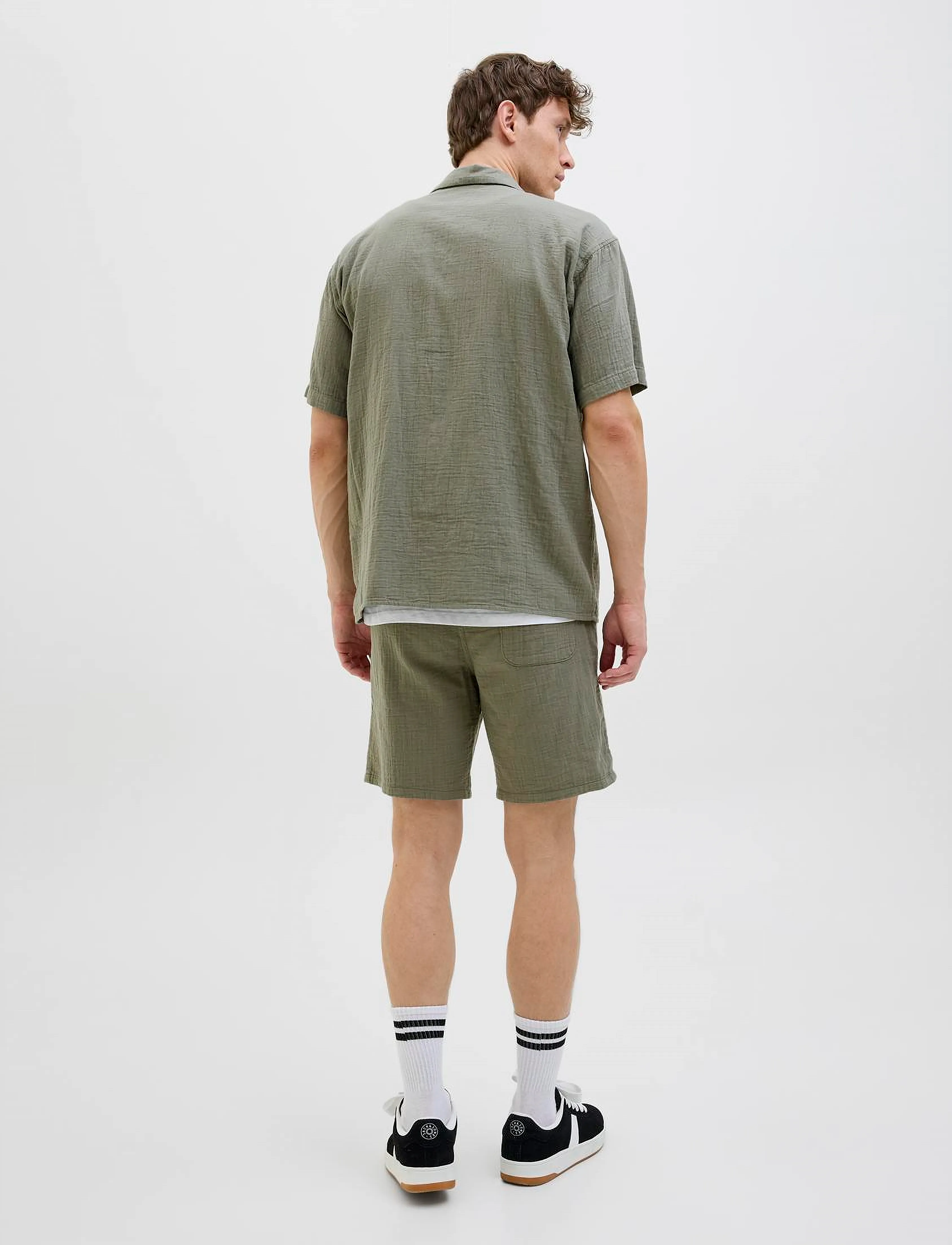 Jack & Jones - JOREASTER PATRAS RESORT SHIRT SS LN - kortærmede skjorter - mulled basil - 5