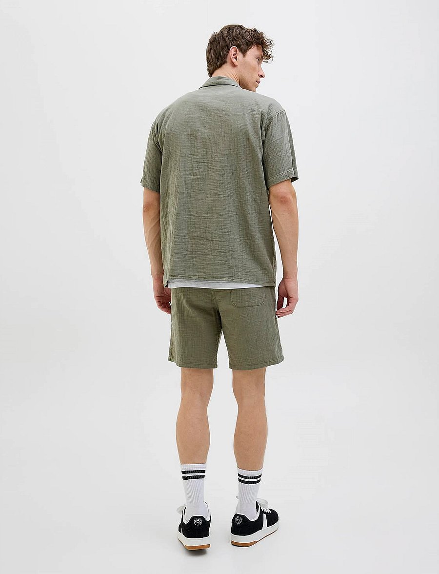 Jack & Jones - JOREASTER PATRAS RESORT SHIRT SS LN - kortærmede skjorter - mulled basil - 5