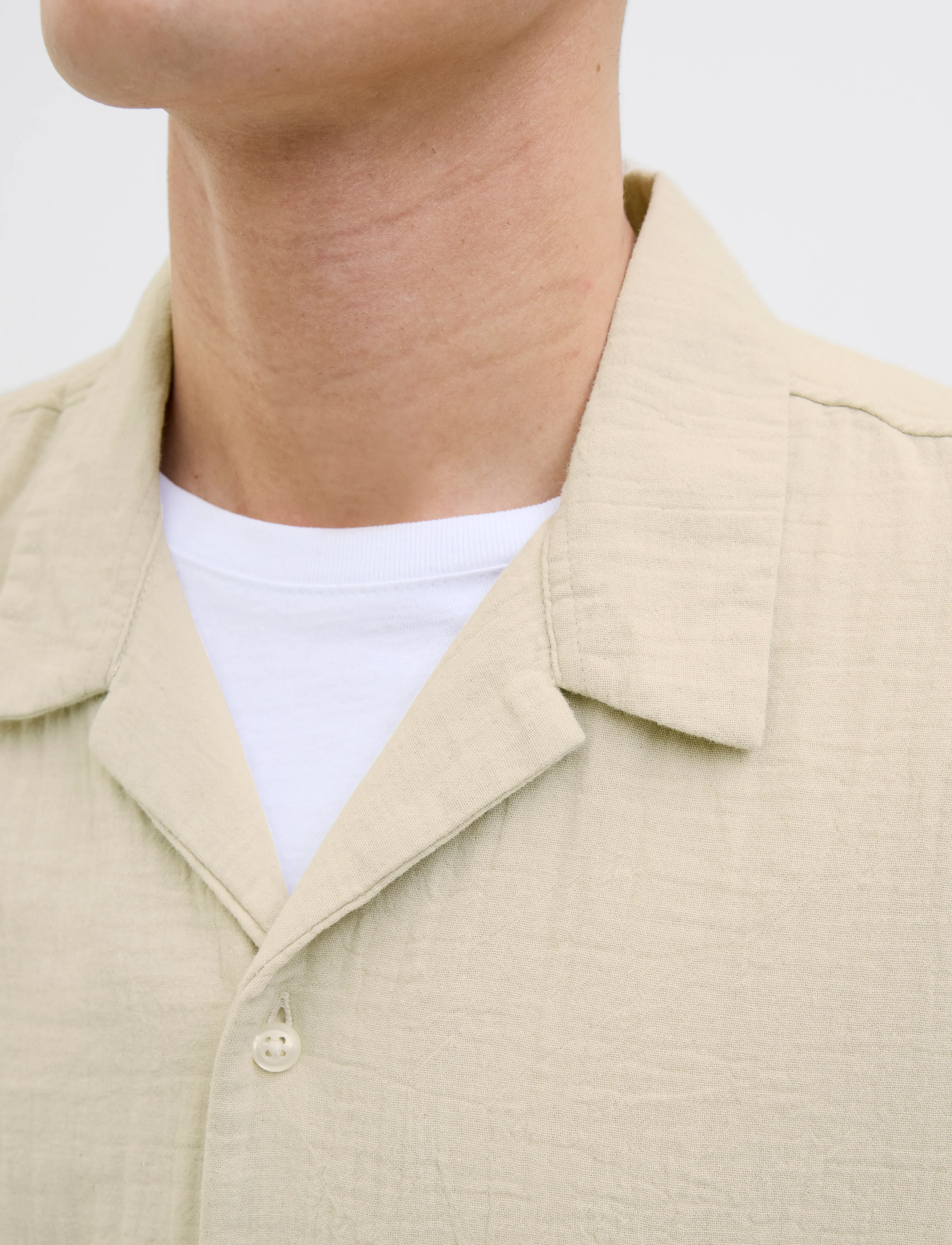 Jack & Jones - JOREASTER PATRAS RESORT SHIRT SS LN - stutterma skyrtur - safari - 4