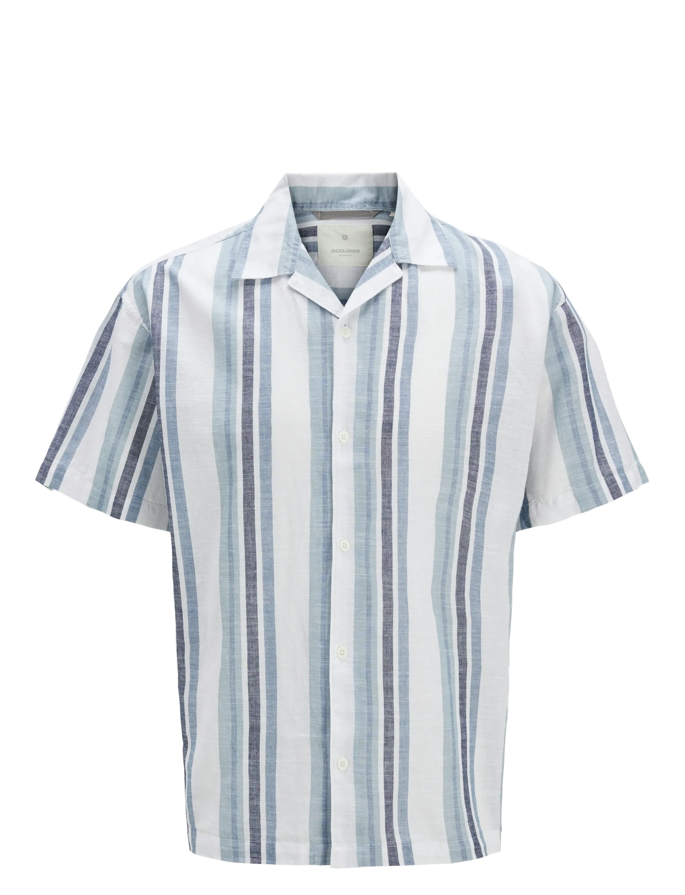 JACK & JONES Jprccsummer Stripe Resort S/S Shirt Sn Blau - M - Herren