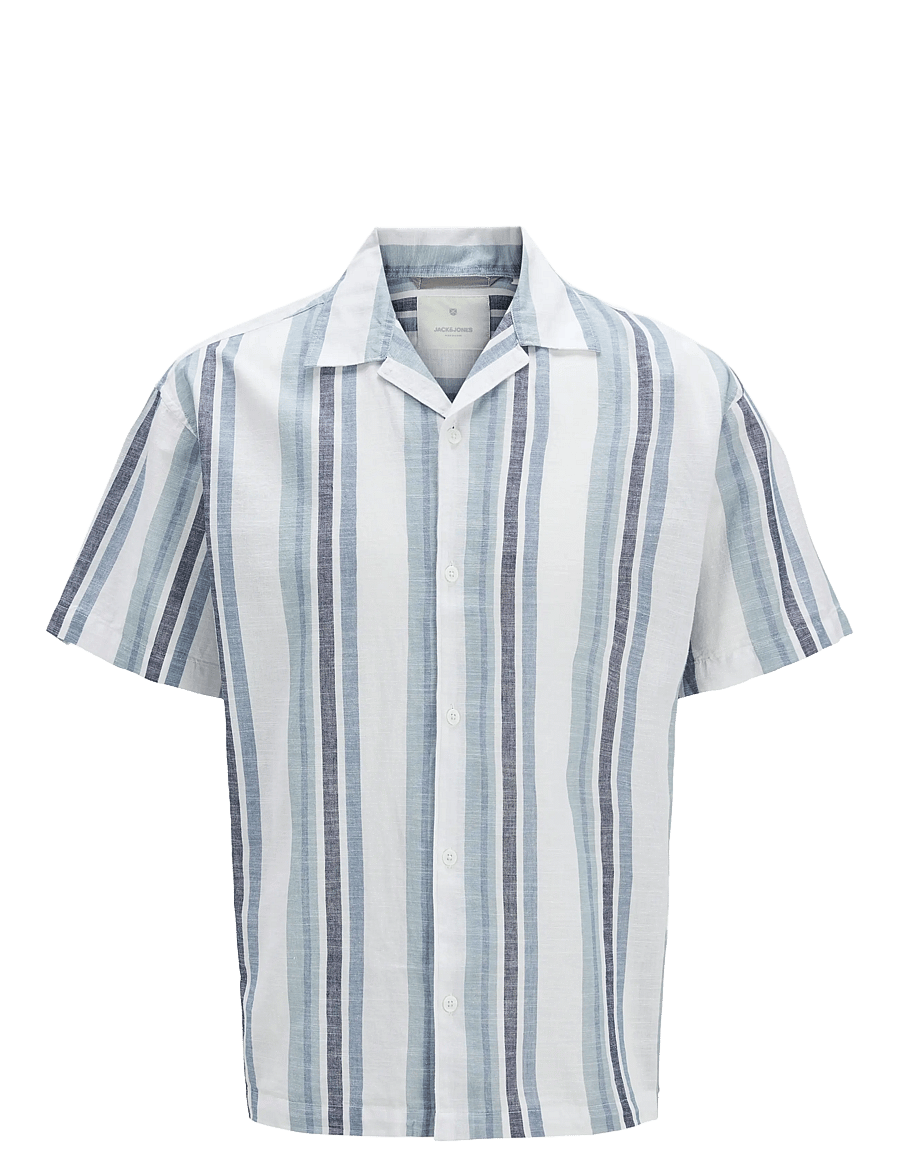 Jack & Jones - JPRCCSUMMER STRIPE RESORT S/S SHIRT SN - hørskjorter - ashley blue - 1