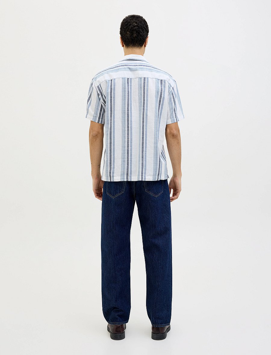 Jack & Jones - JPRCCSUMMER STRIPE RESORT S/S SHIRT SN - hørskjorter - ashley blue - 2