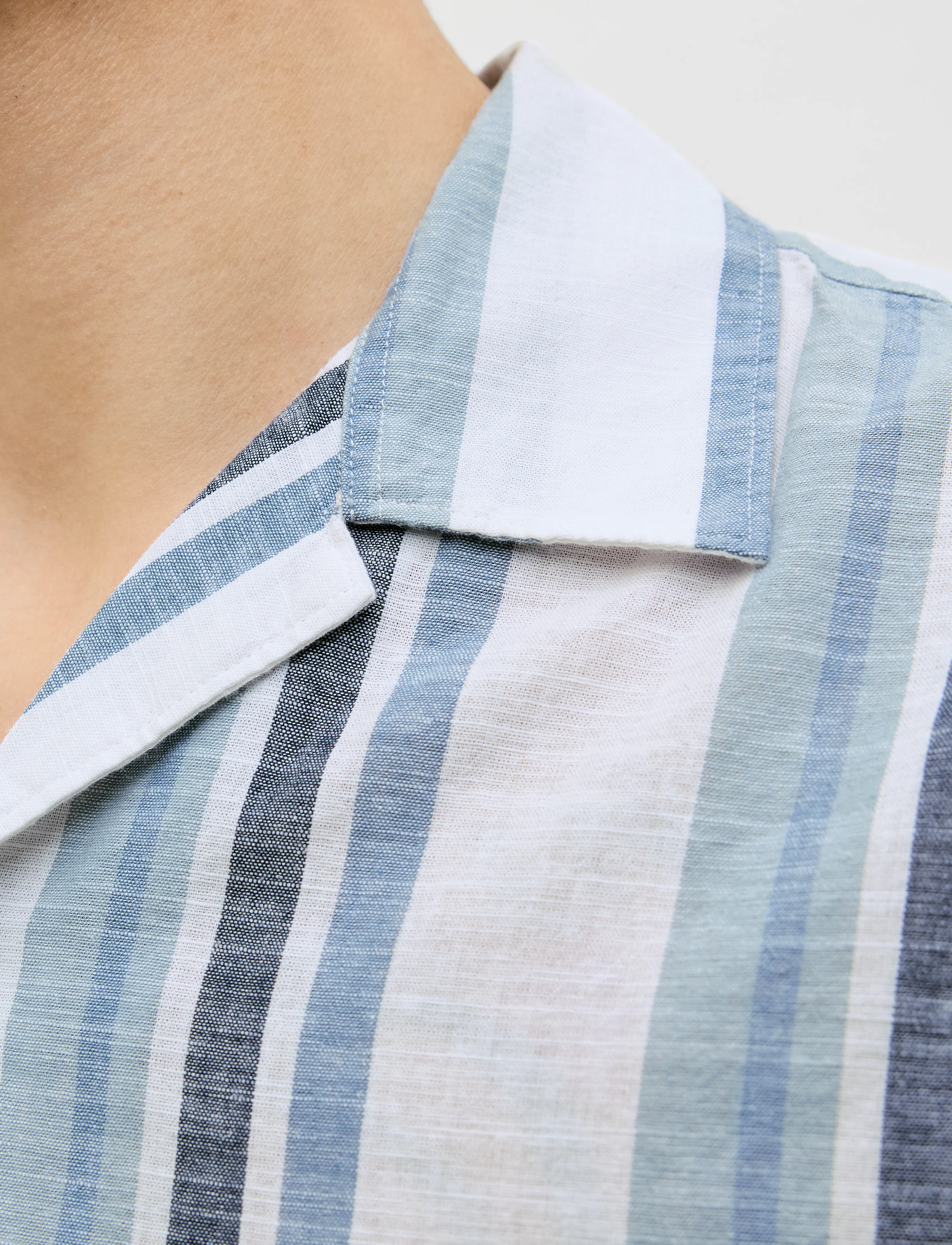 Jack & Jones - JPRCCSUMMER STRIPE RESORT S/S SHIRT SN - hørskjorter - ashley blue - 4
