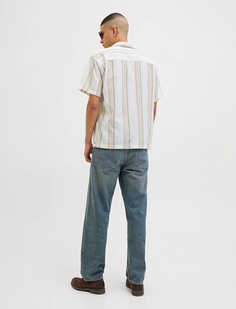 Jack & Jones - JPRCCSUMMER STRIPE RESORT S/S SHIRT SN - koszule lniane - travertine - 2