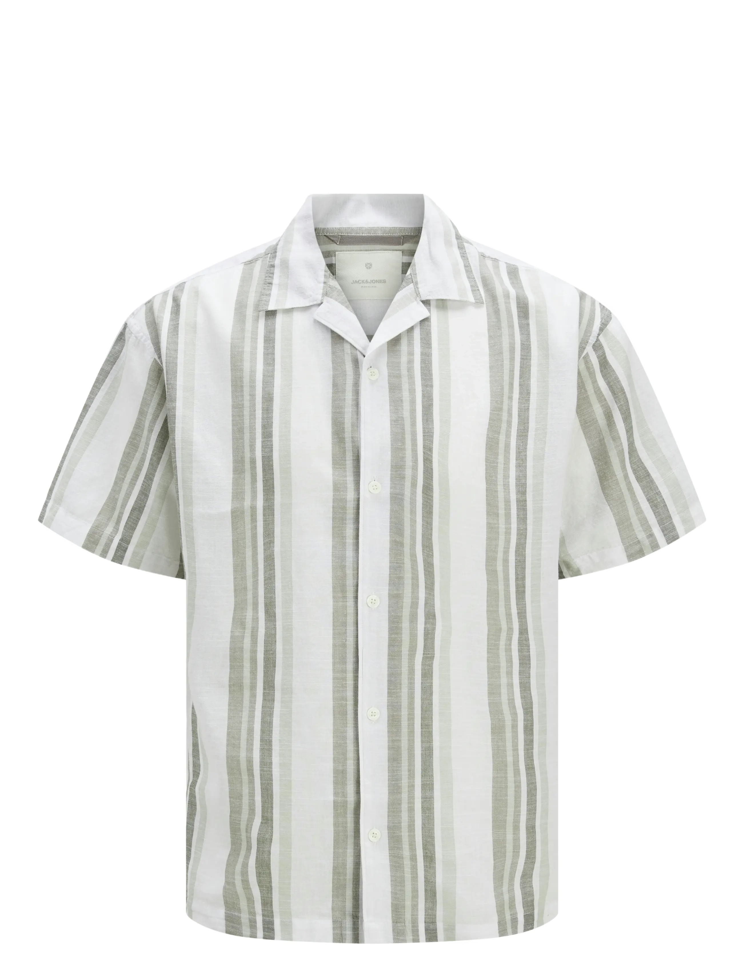 Jack & Jones JPRCCSUMMER STRIPE RESORT S/S SHIRT SN - Hemden - VETIVER / white