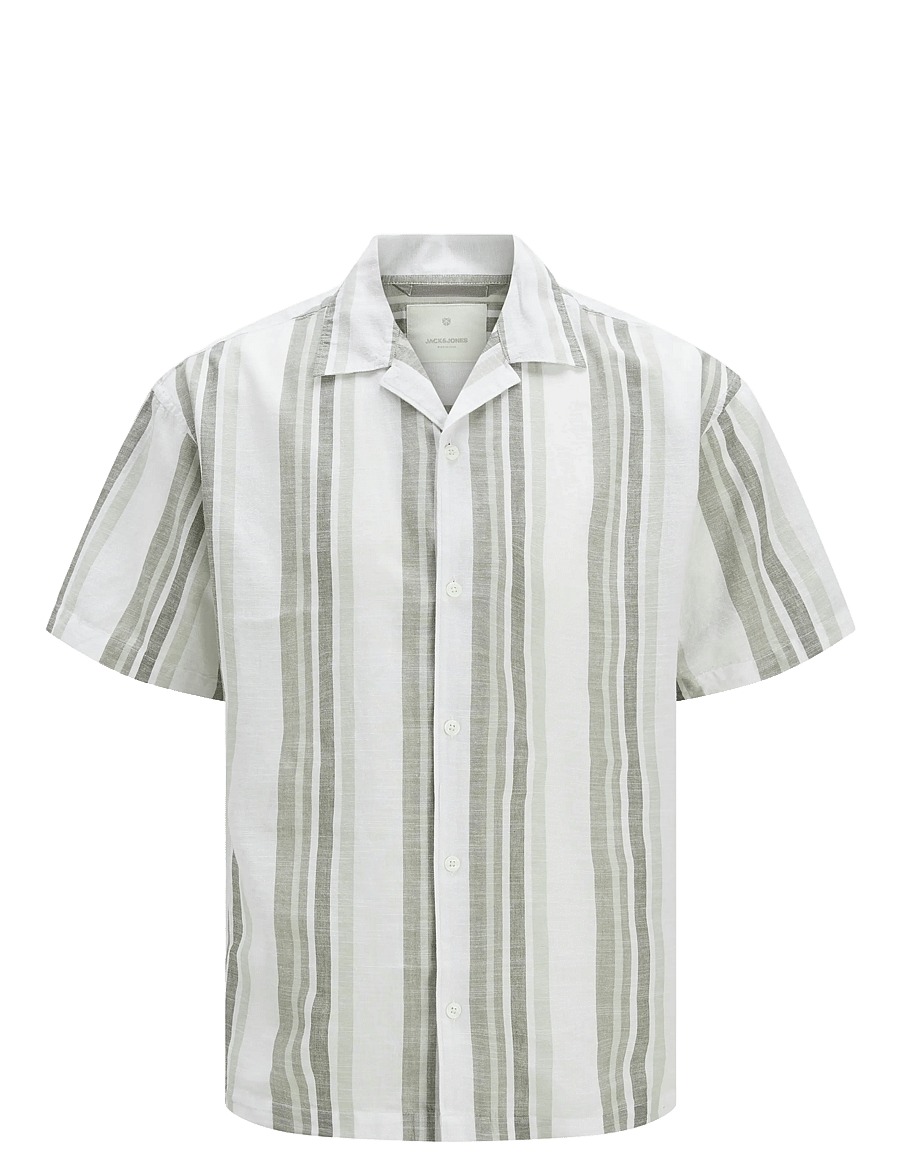 Jack & Jones - JPRCCSUMMER STRIPE RESORT S/S SHIRT SN - leinenhemden - vetiver - 1