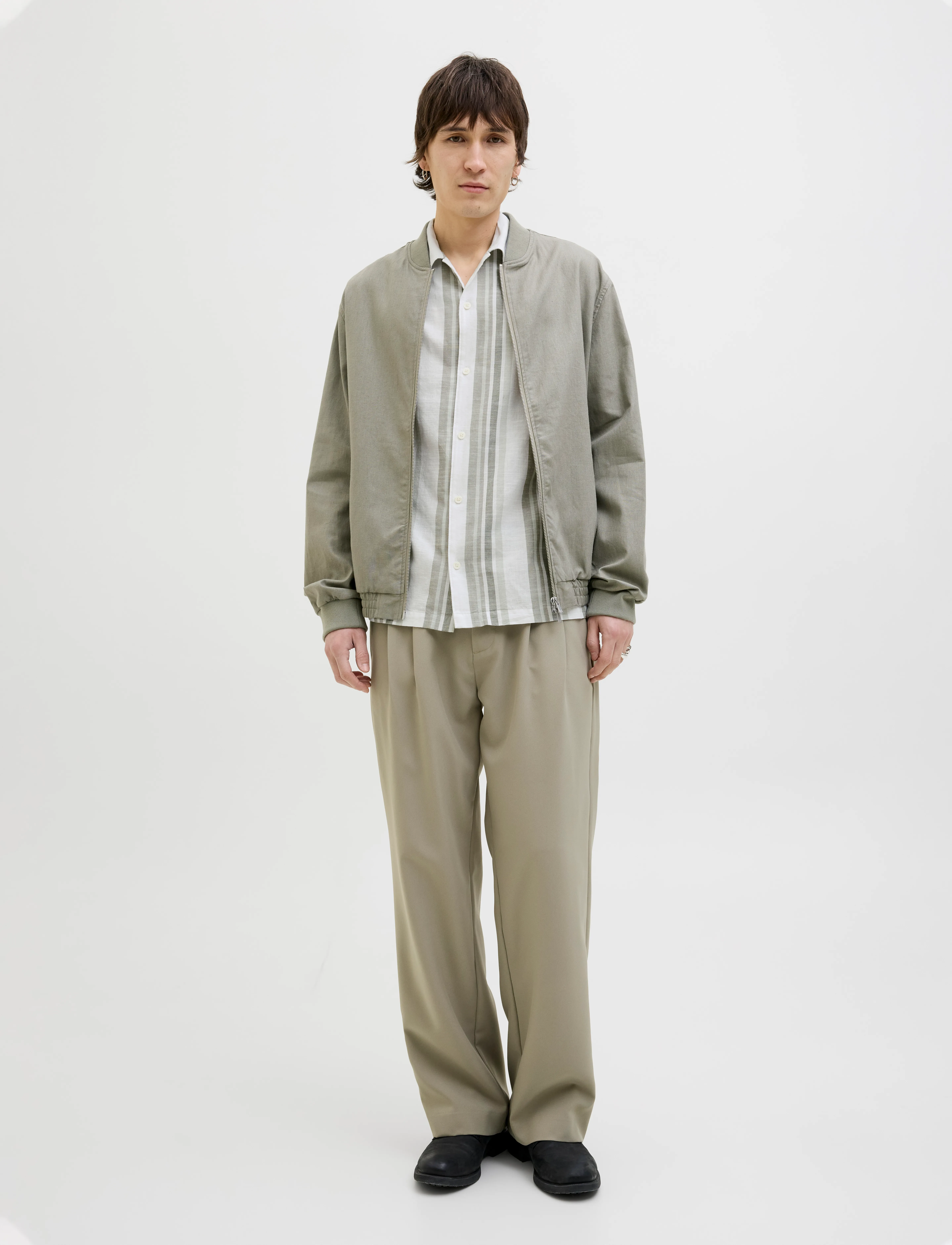 Jack & Jones - JPRCCSUMMER STRIPE RESORT S/S SHIRT SN - leinenhemden - vetiver - 3