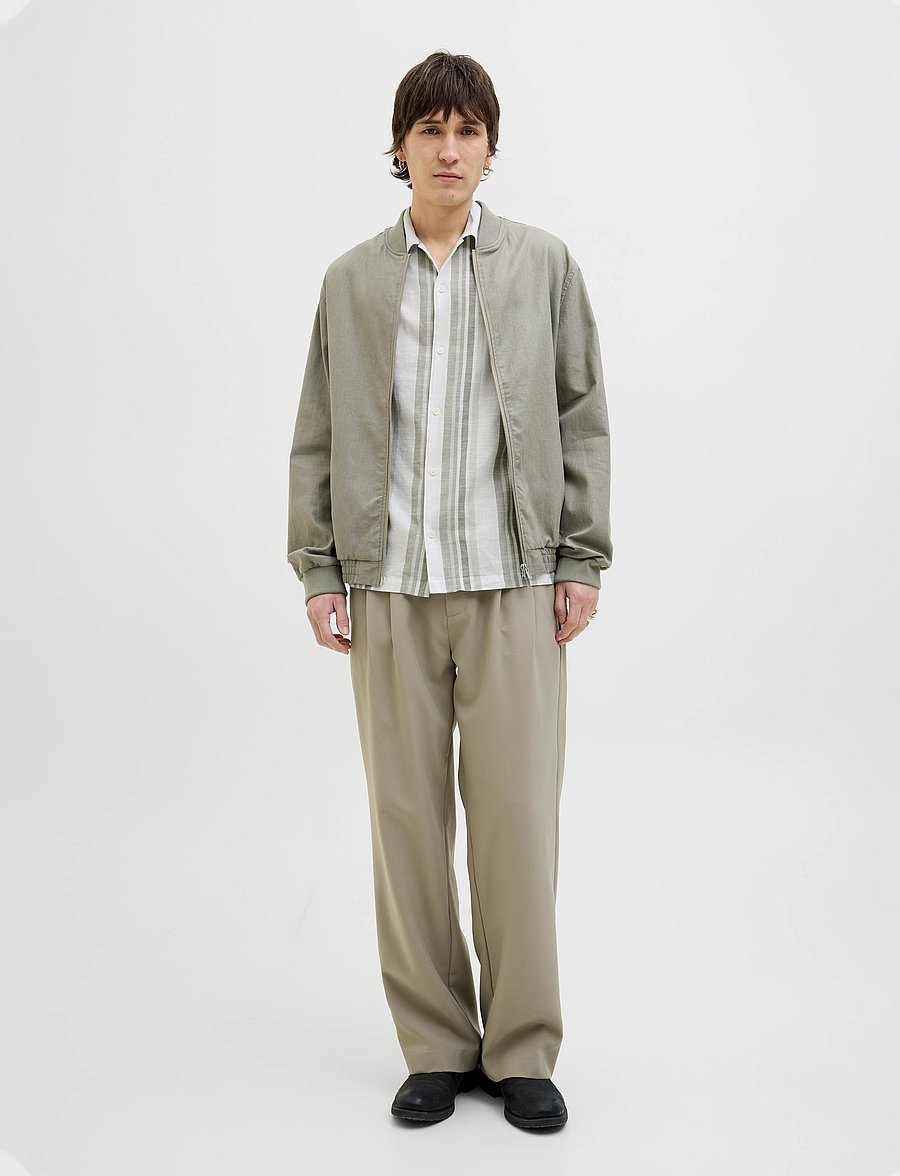 Jack & Jones - JPRCCSUMMER STRIPE RESORT S/S SHIRT SN - leinenhemden - vetiver - 3