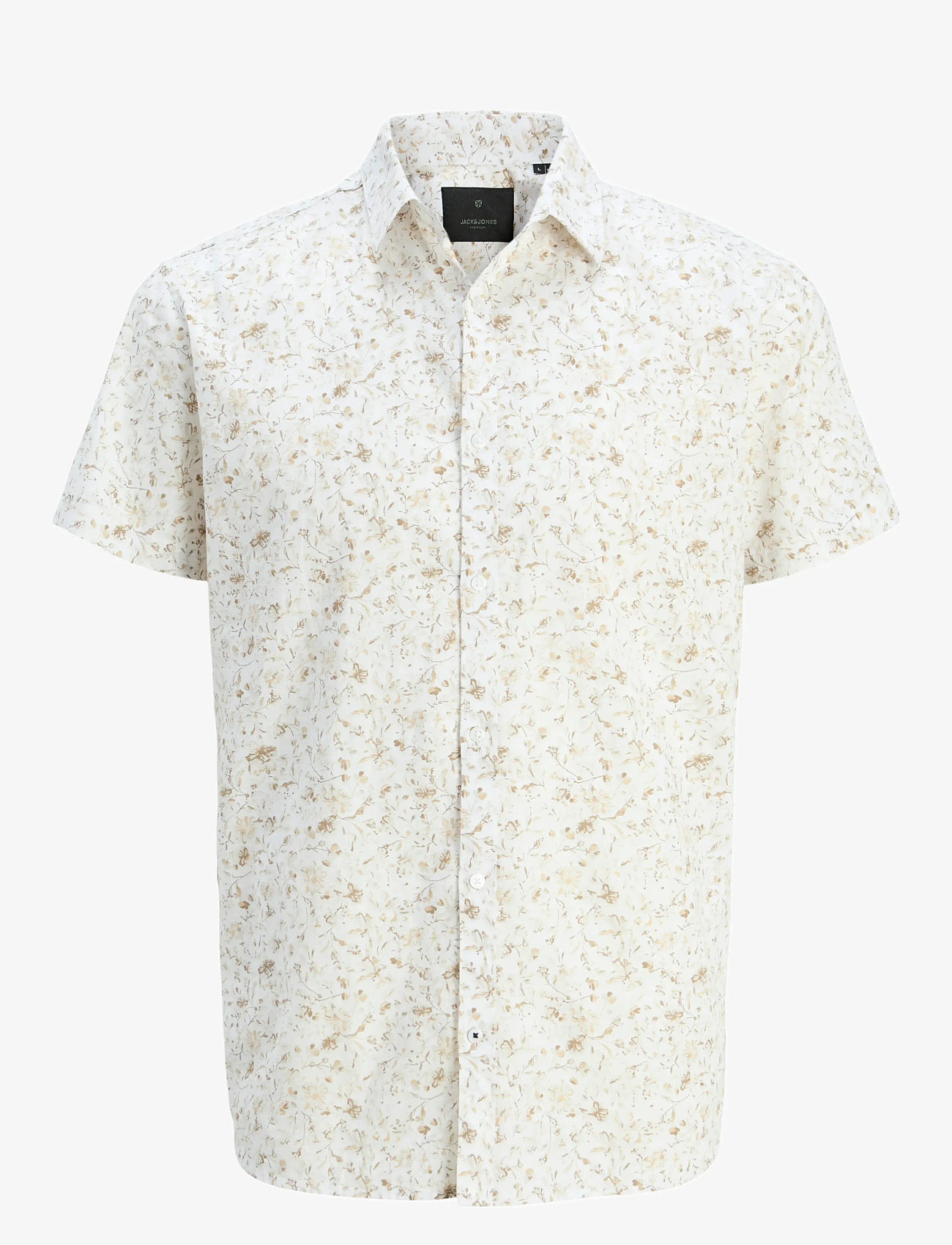 Jack & Jones - JPRBLASUMMER PRINT S/S SHIRT SN - leinenhemden - cloud dancer - 1