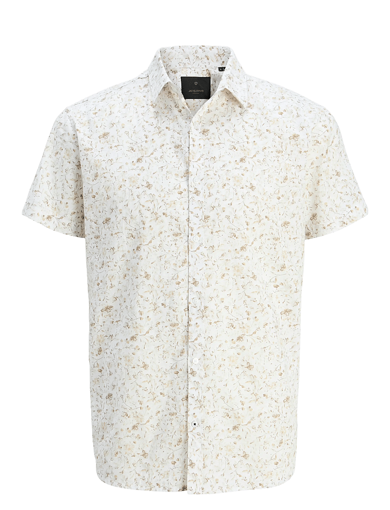 Jack & Jones - JPRBLASUMMER PRINT S/S SHIRT SN - leinenhemden - cloud dancer - 1