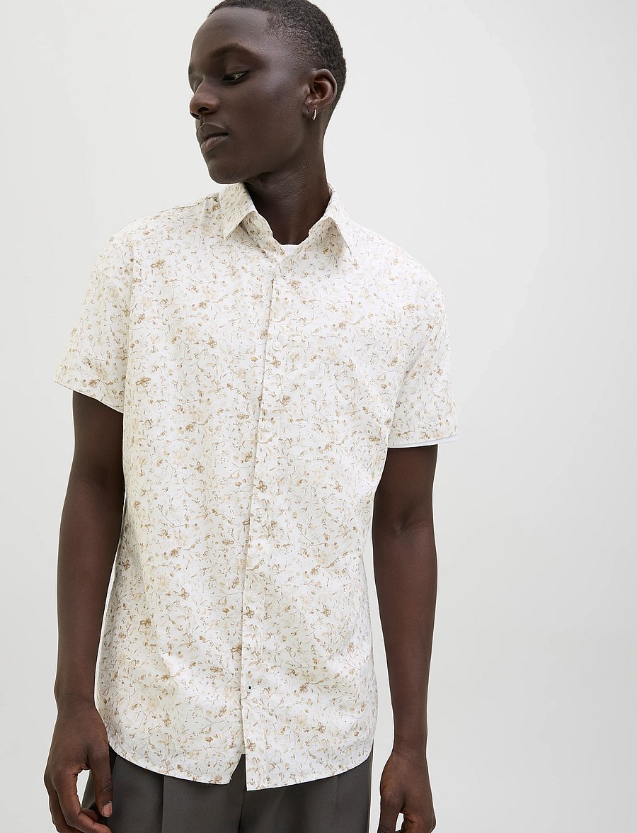 Jack & Jones - JPRBLASUMMER PRINT S/S SHIRT SN - linskjorter - cloud dancer - 5