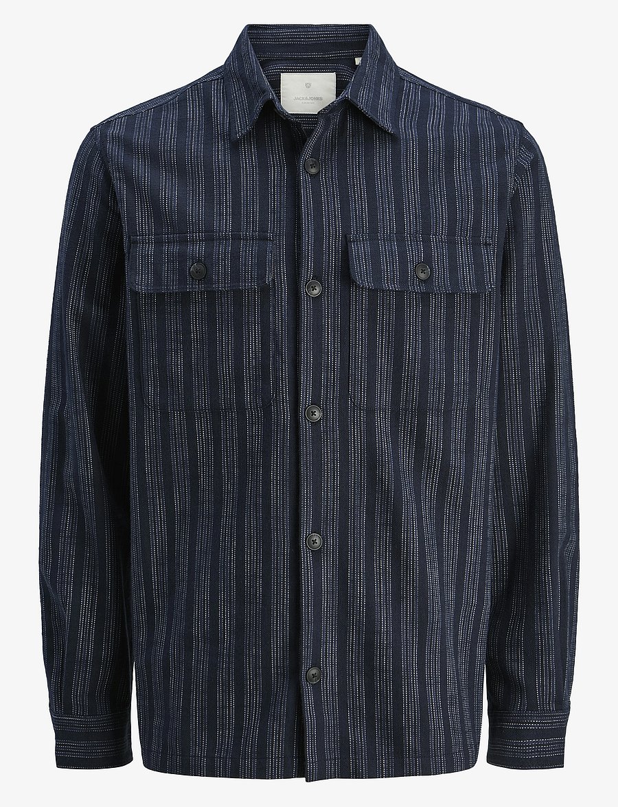 Jack & Jones - JPRCCRAYMOND SPRING STRIPE OVERSHIRT SN - summer essentials - night sky - 1