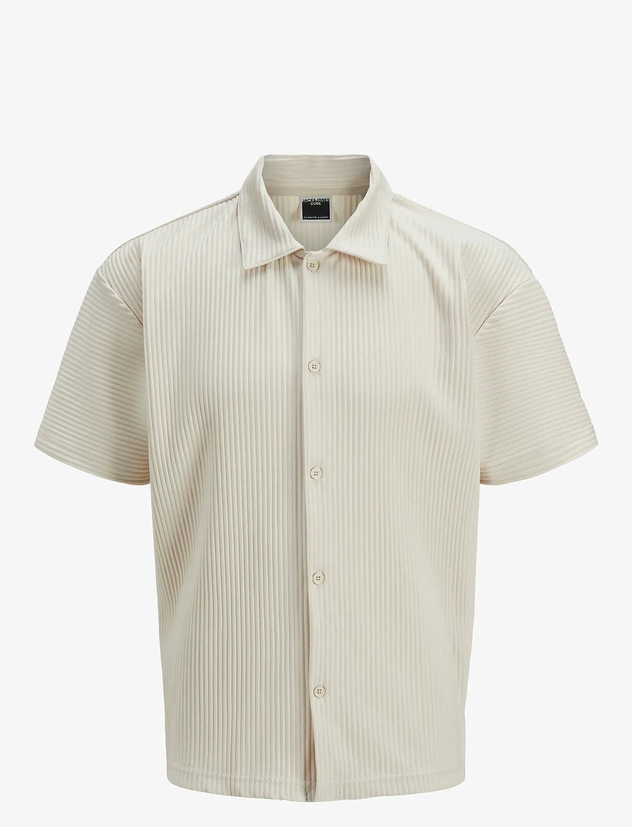 Jack & Jones - JCOINTERLUDE PLISSE SHIRT SS - kurzarmhemden - moonbeam - 1