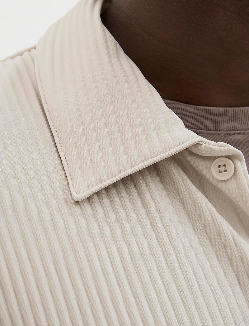 Jack & Jones - JCOINTERLUDE PLISSE SHIRT SS - kurzarmhemden - moonbeam - 2