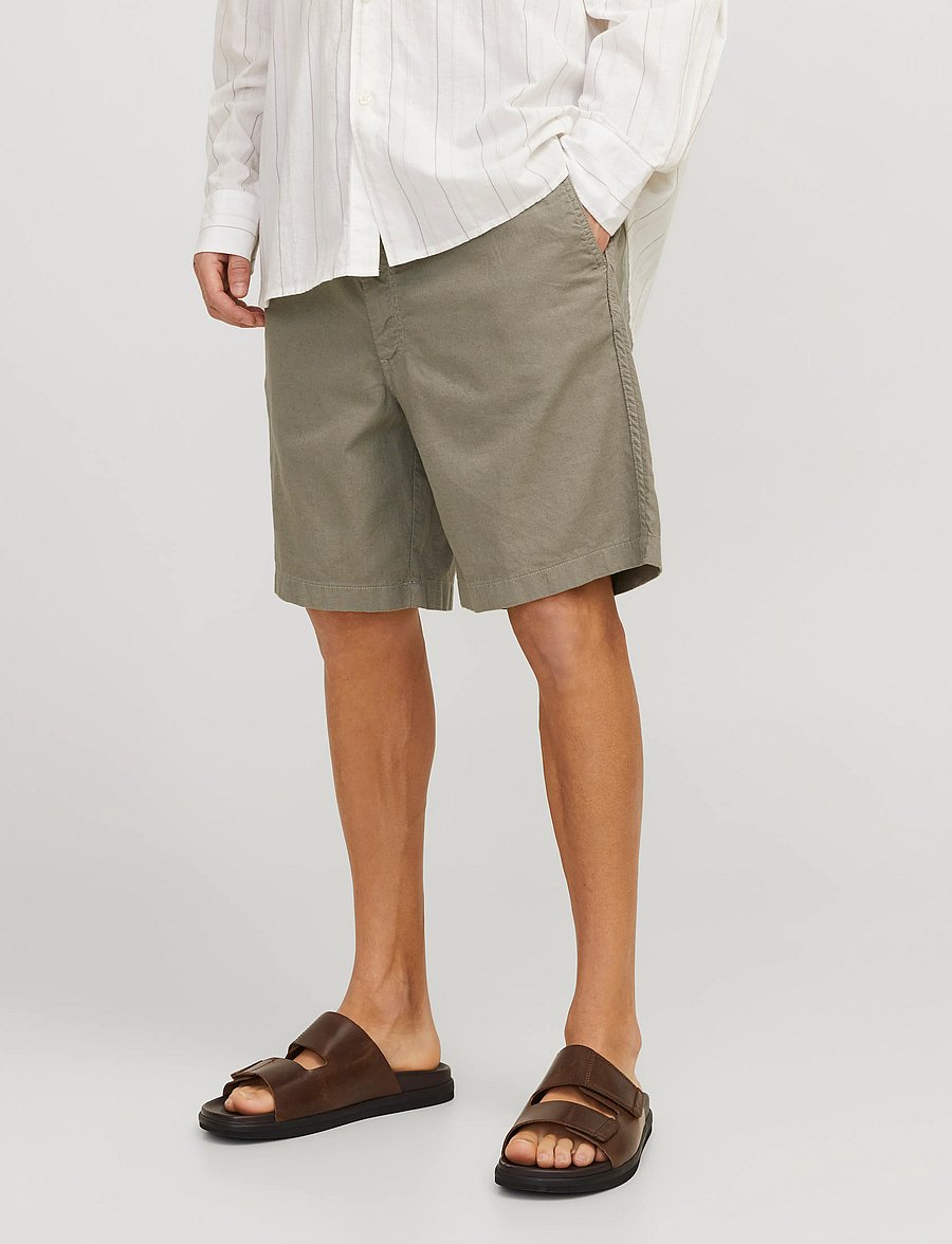 Jack & Jones - JPSTJAIDEN CAMPAIGN HYBRIDBONDISHORT SRT - leinen-shorts - dusty olive - 0