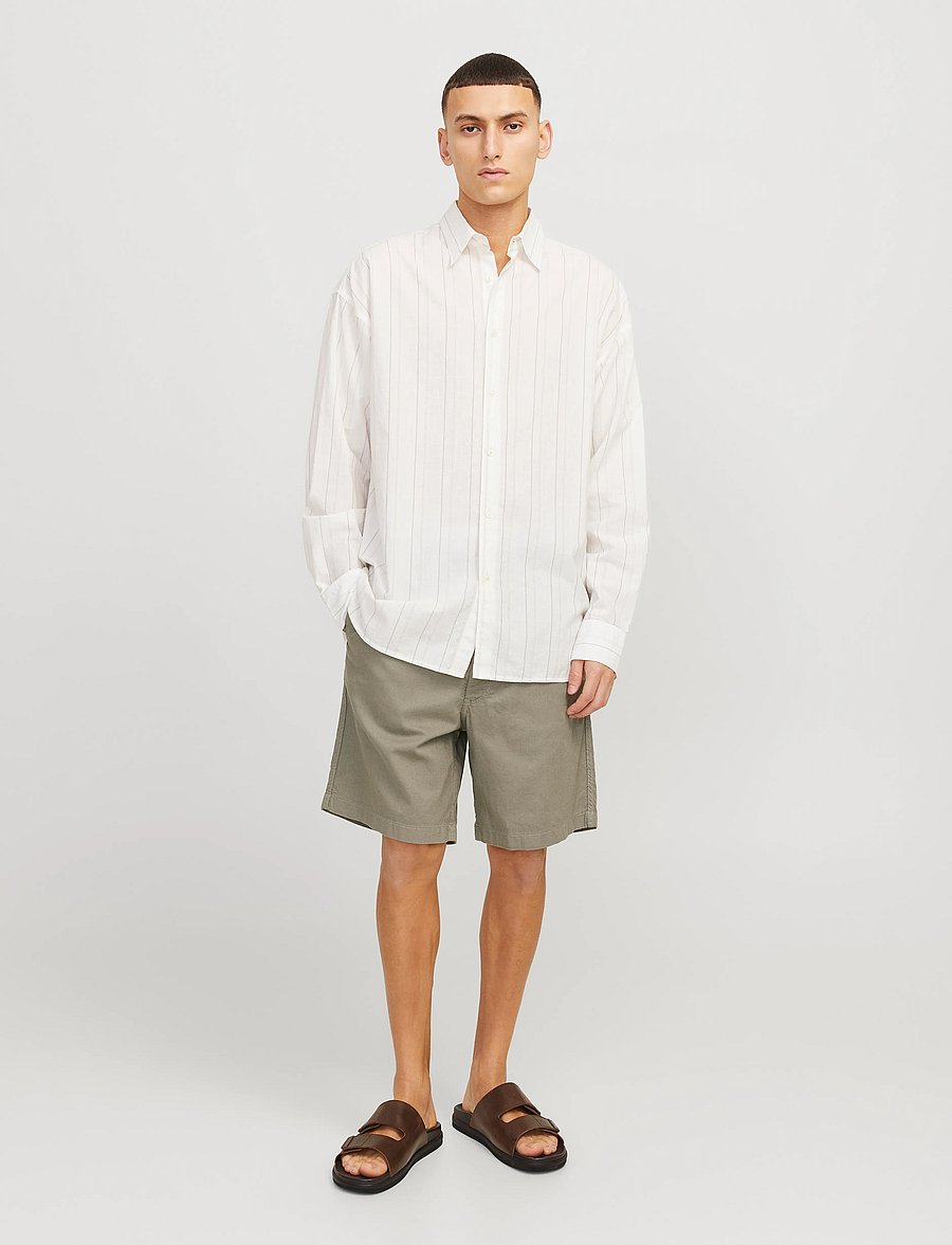 Jack & Jones - JPSTJAIDEN CAMPAIGN HYBRIDBONDISHORT SRT - leinen-shorts - dusty olive - 5