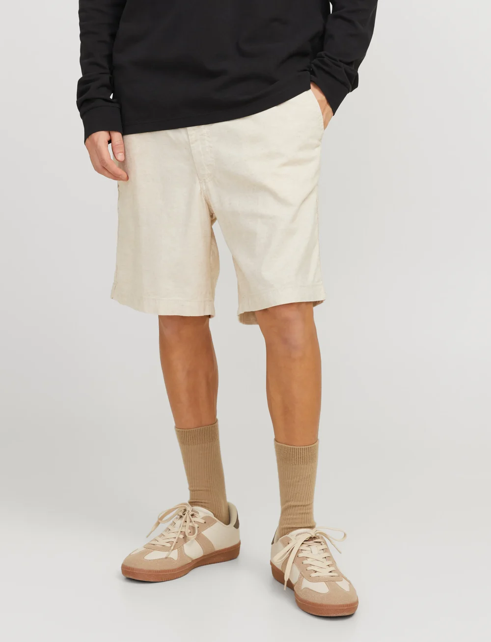Jack & Jones - JPSTJAIDEN CAMPAIGN HYBRIDBONDISHORT SRT - leinen-shorts - moonbeam - 0