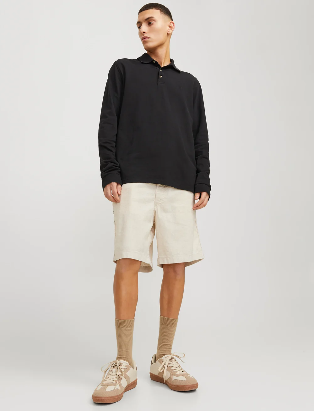 Jack & Jones - JPSTJAIDEN CAMPAIGN HYBRIDBONDISHORT SRT - leinen-shorts - moonbeam - 5